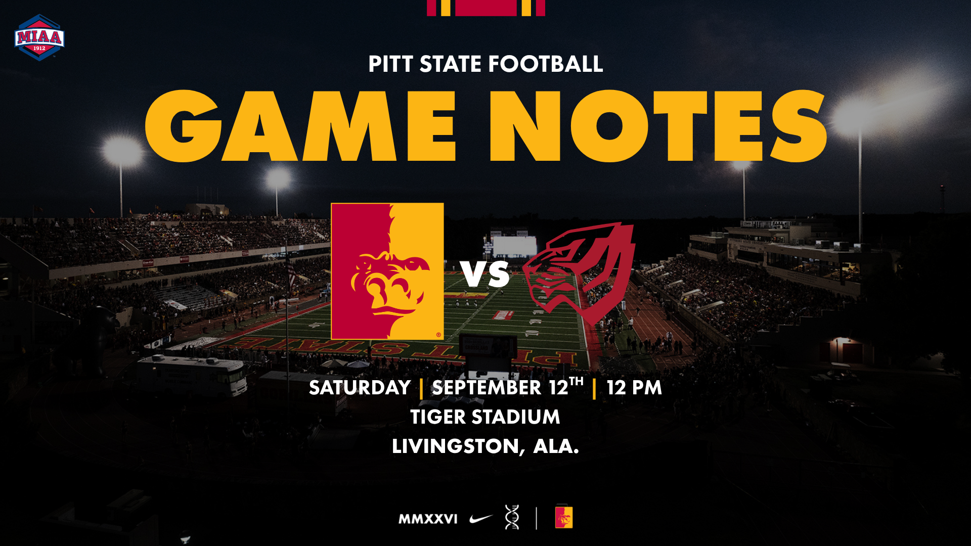 Football Game Notes vs. West Alabama