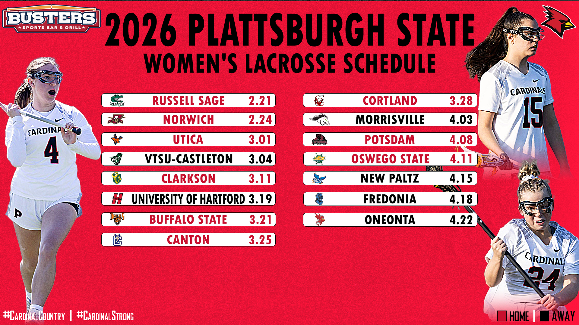 2026 Plattsburgh State Women's Lacrosse Schedule