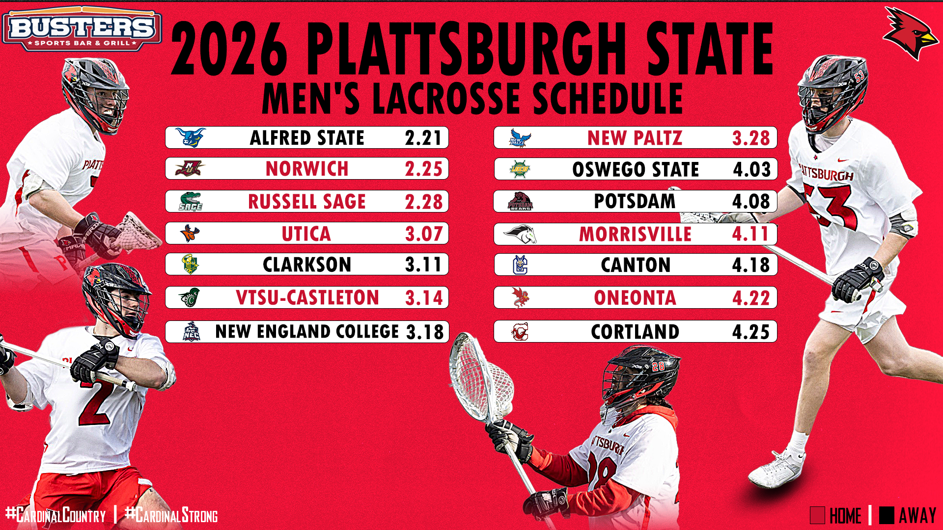 2026 Plattsburgh State Men's Lacrosse Schedule