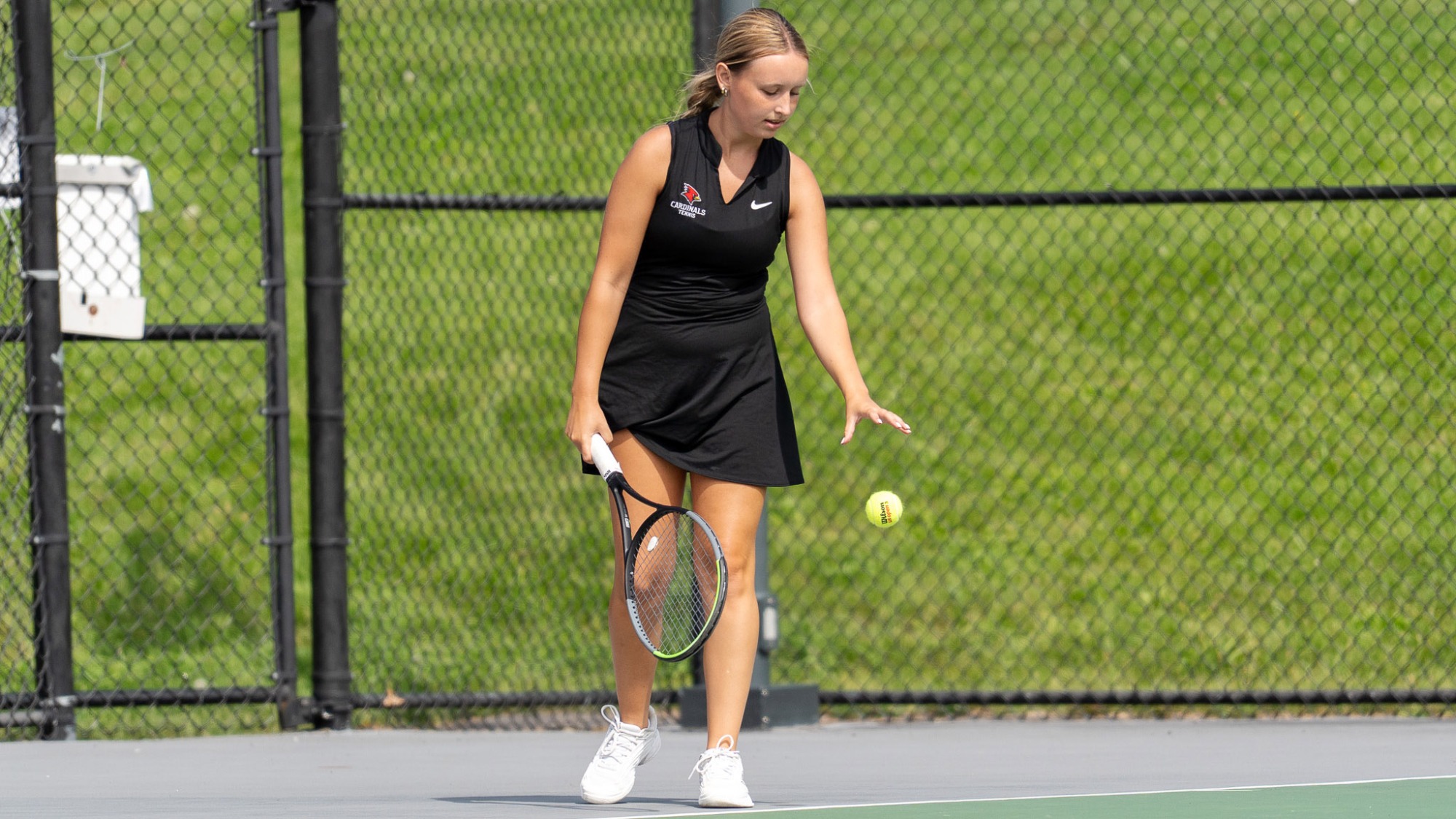 Paige Westfall getting ready to serve