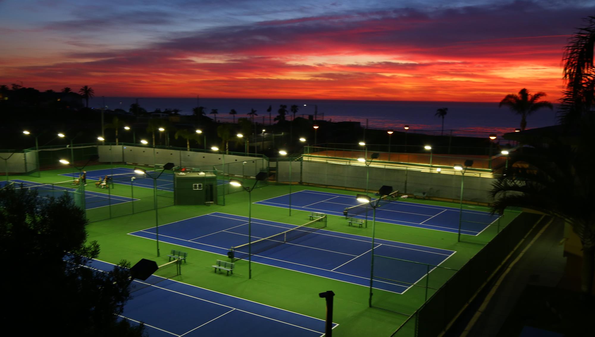 PLNU Tennis Courts at Sunset