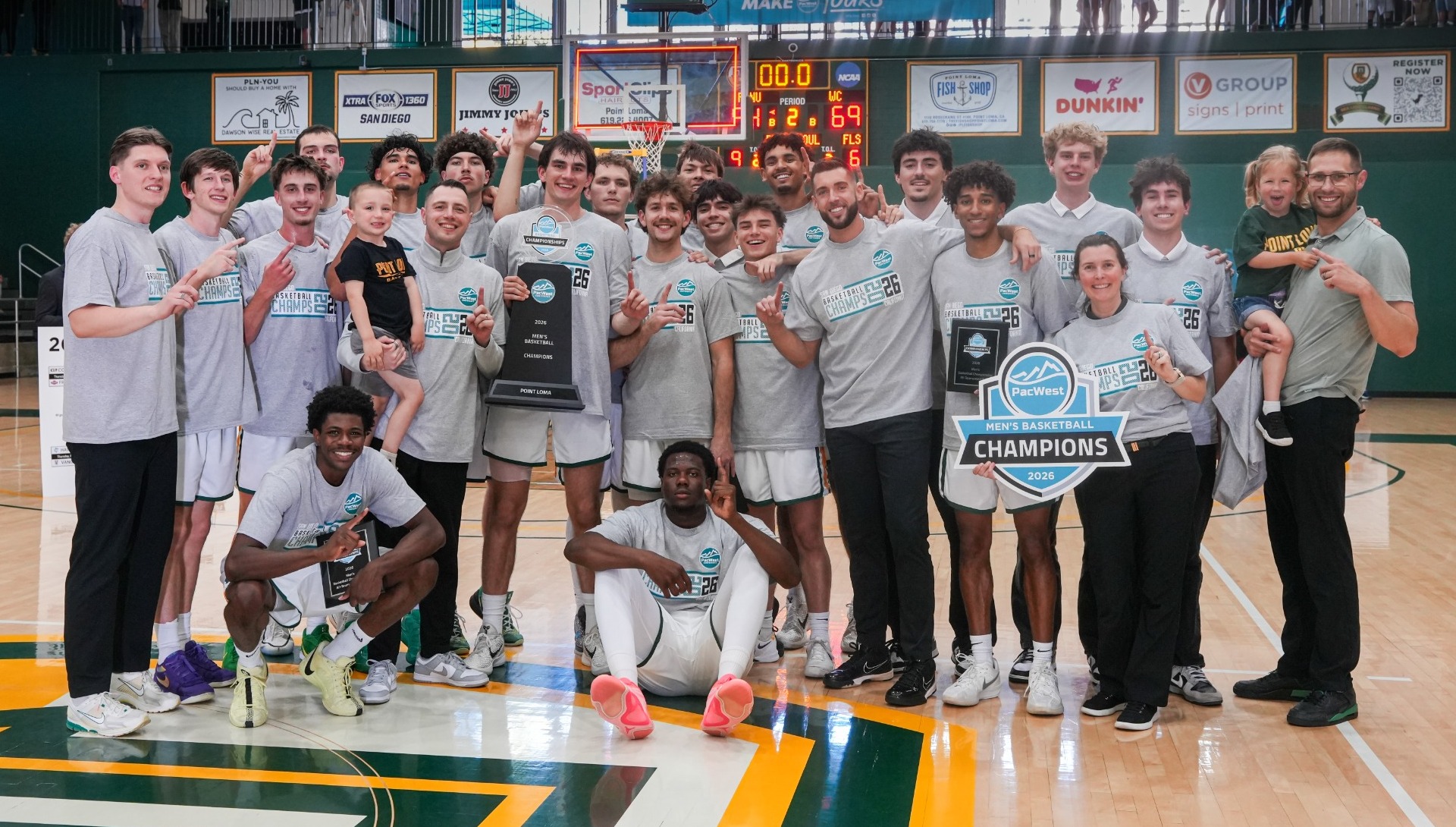 PLNU Men's Basketball PacWest Champs
