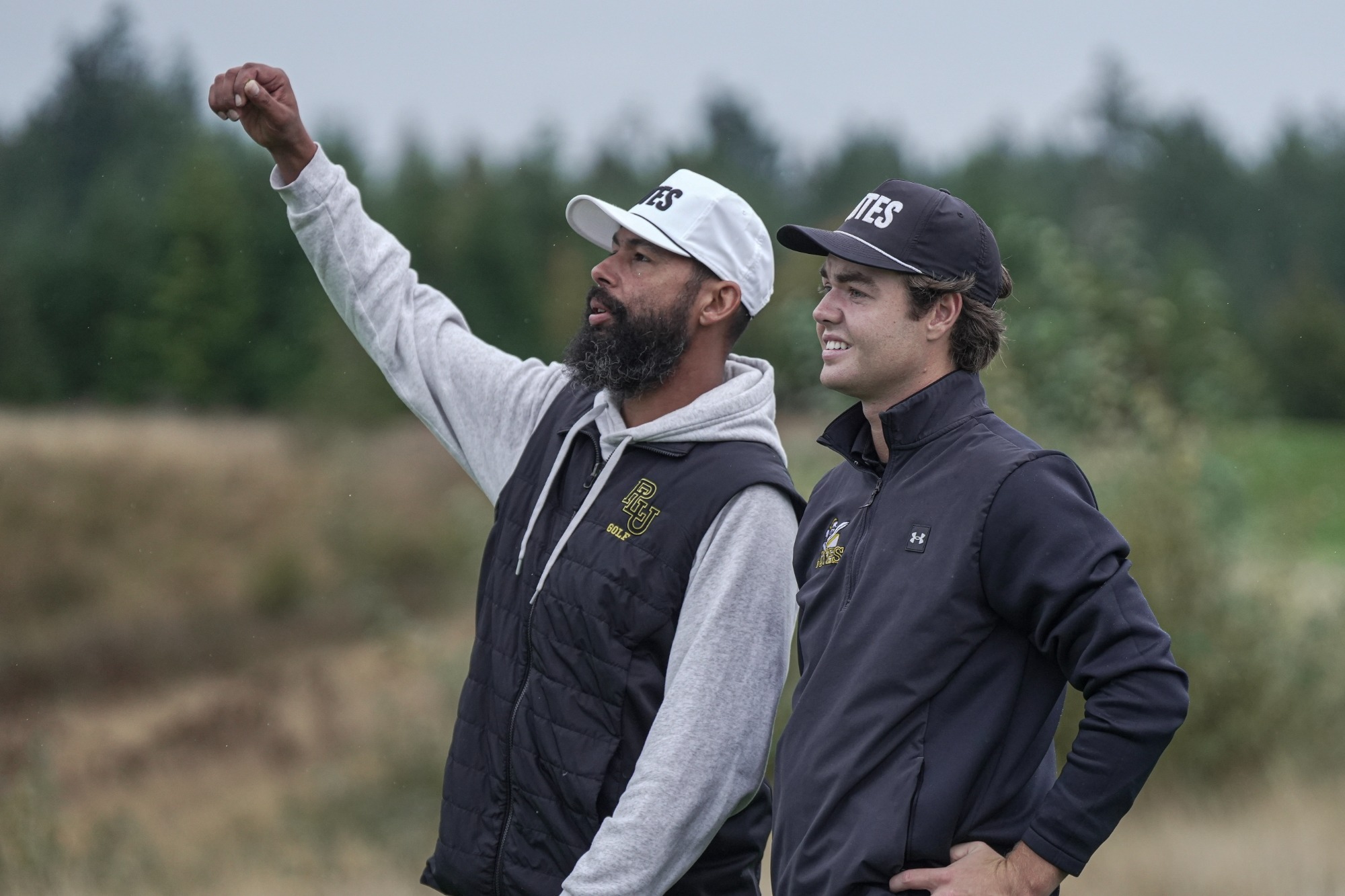 Checking the wind conditions.