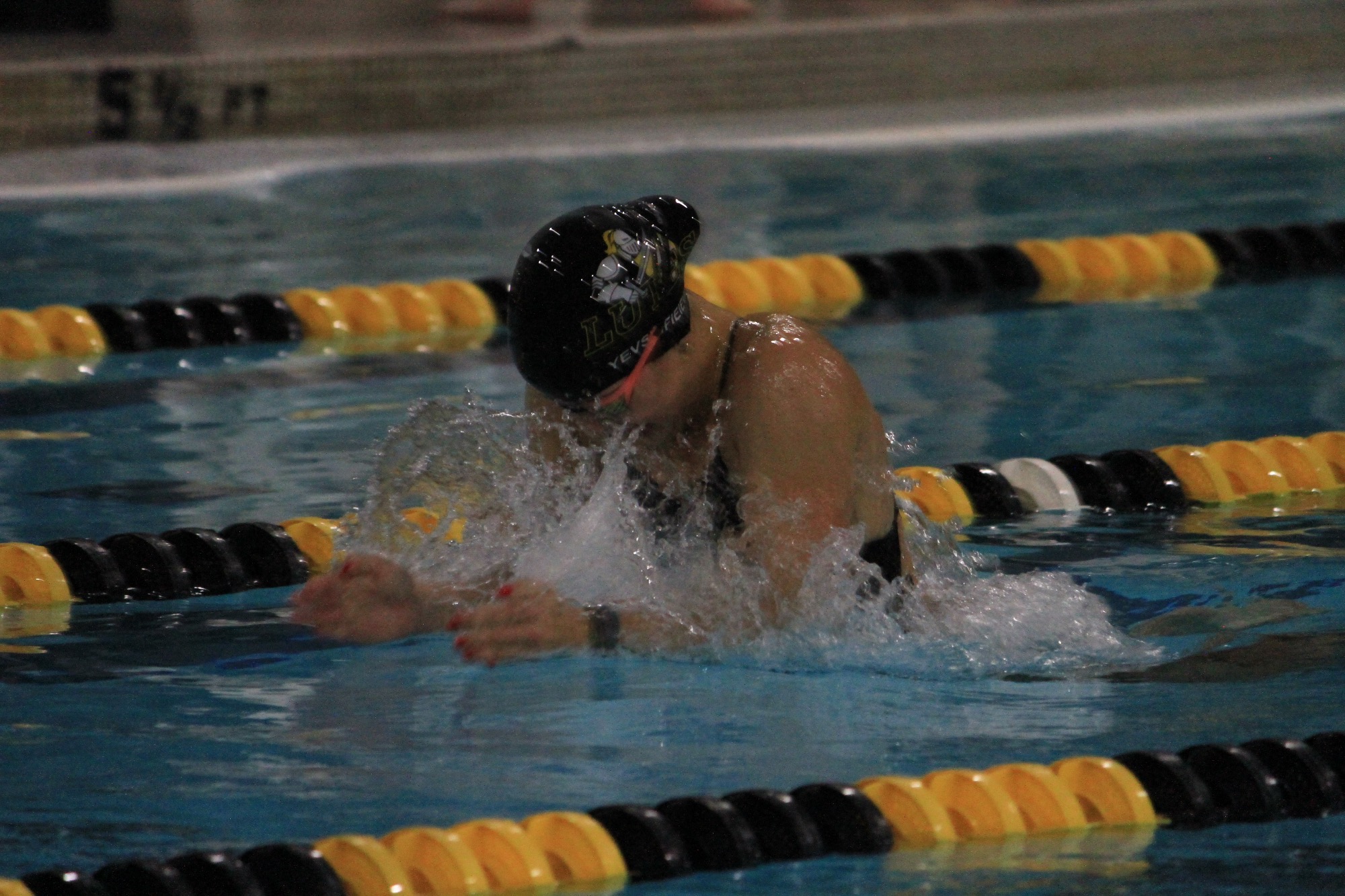 Yevstifieieva swimming at PLU Pool