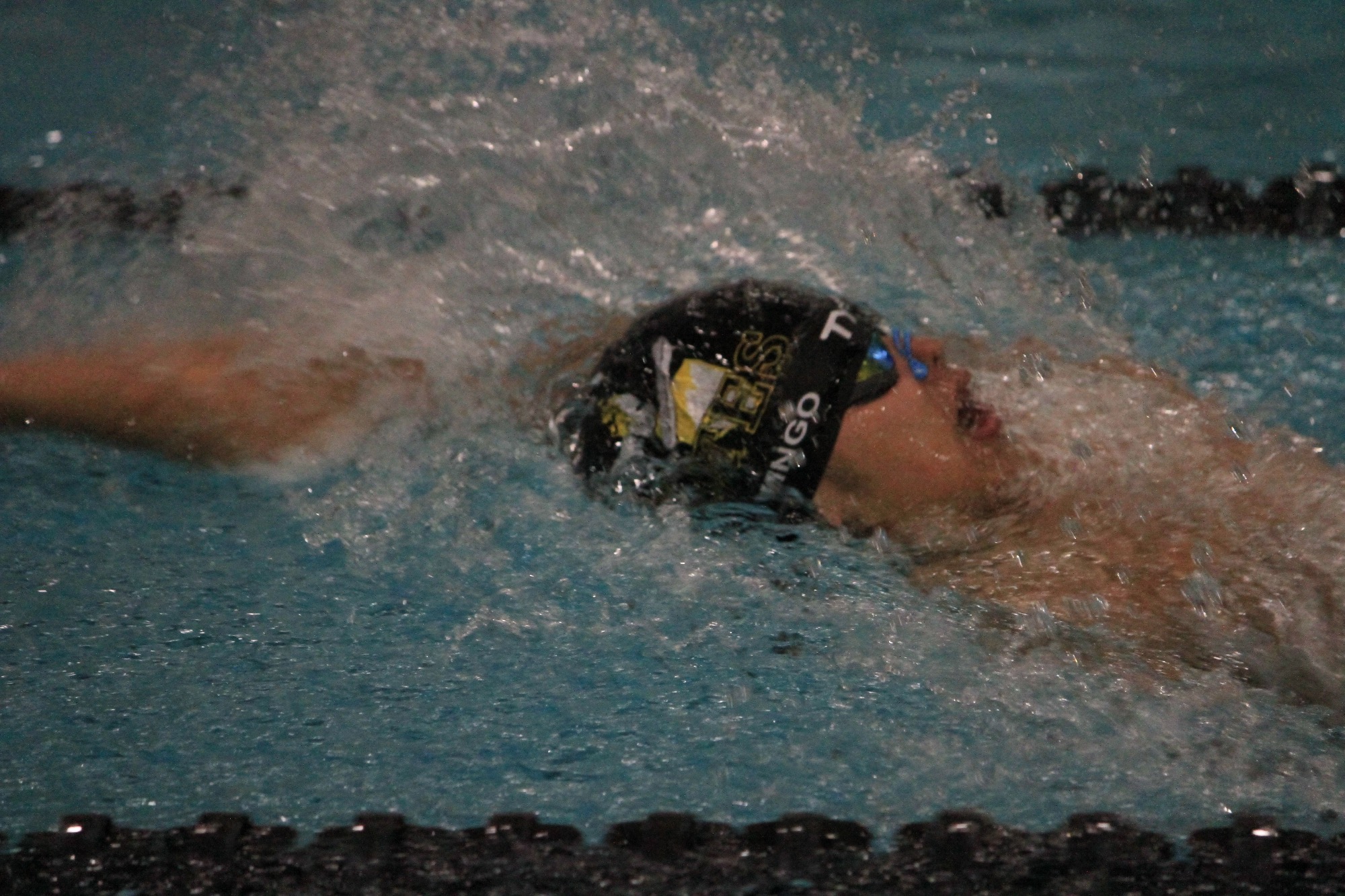 Domingo backstroke at PLU Pool