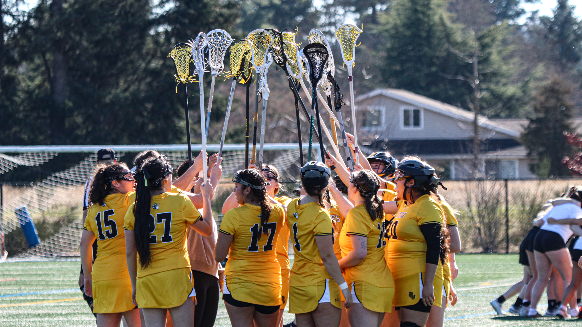 2025 Women's Lacrosse Team Huddle