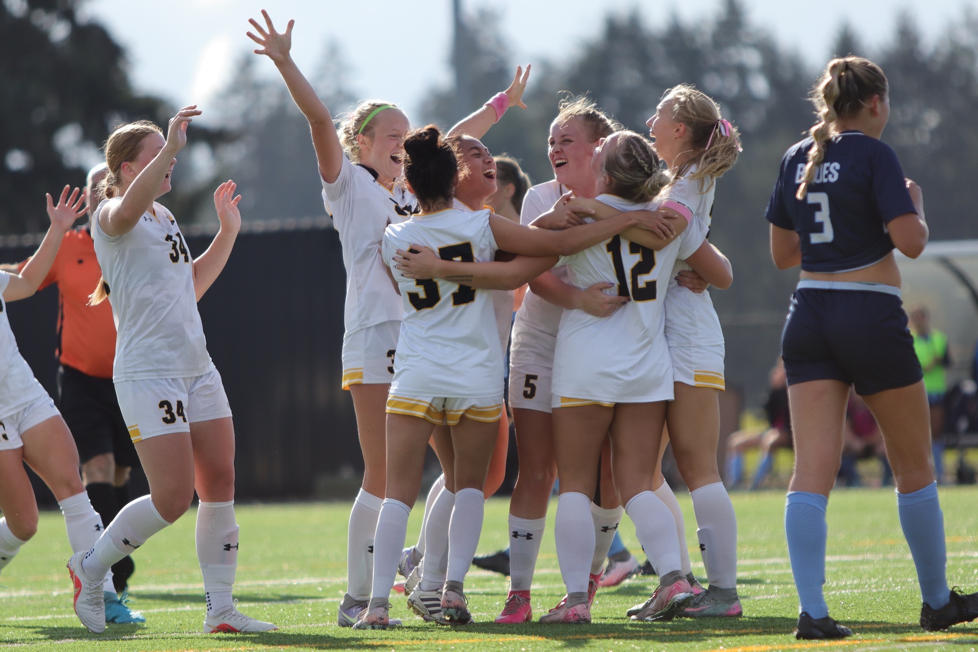 team celebration and win over Whitman