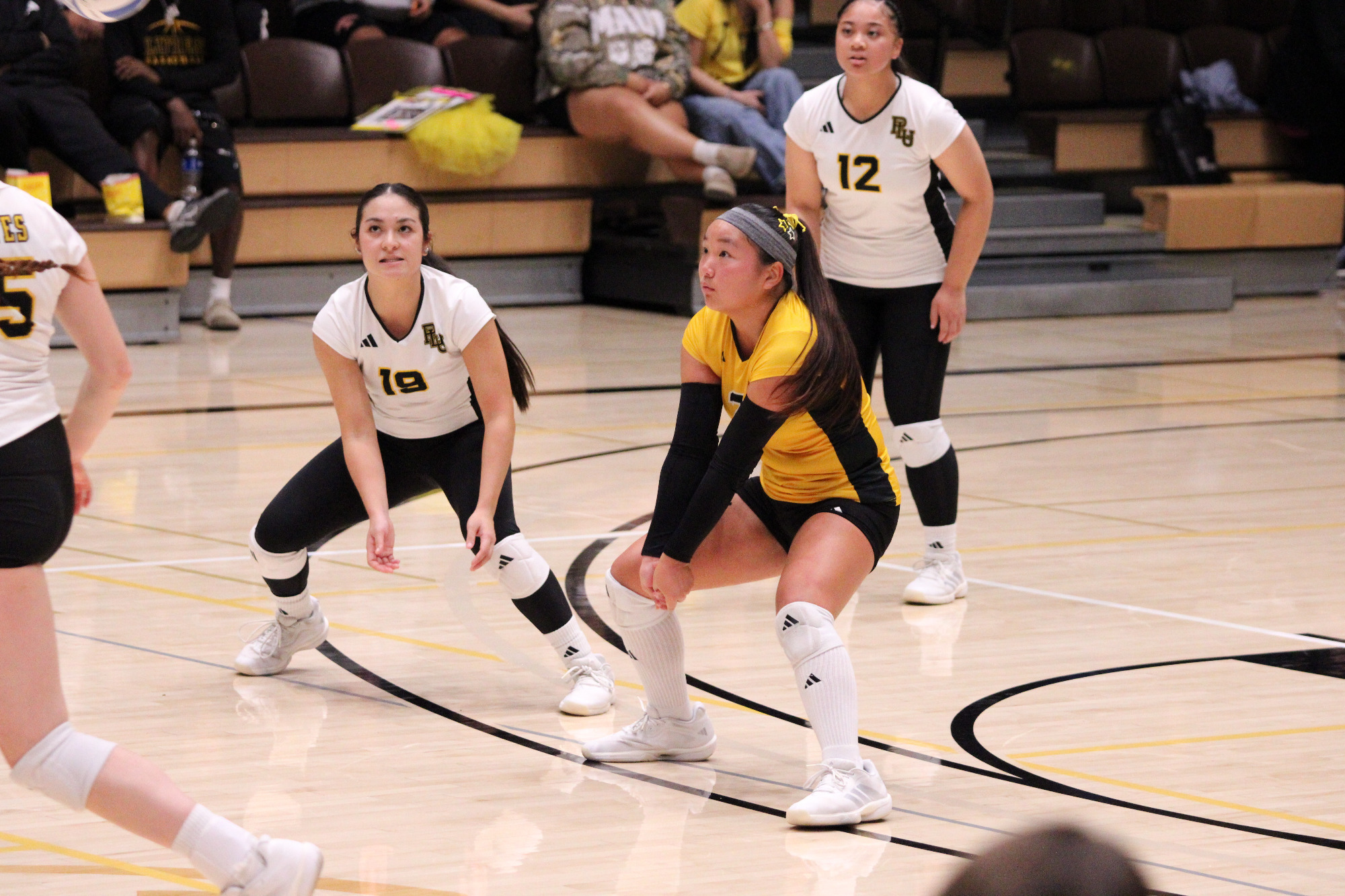 Macy Matsushima digging up ball vs Whitworth