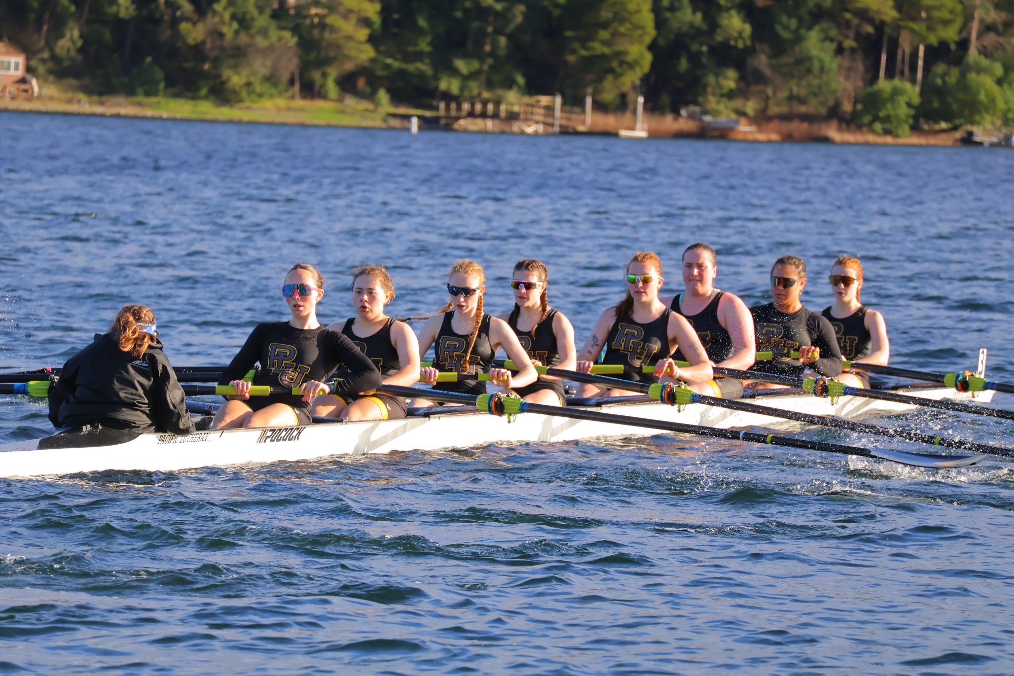 varsity 8 boat at PLU Invite 2026