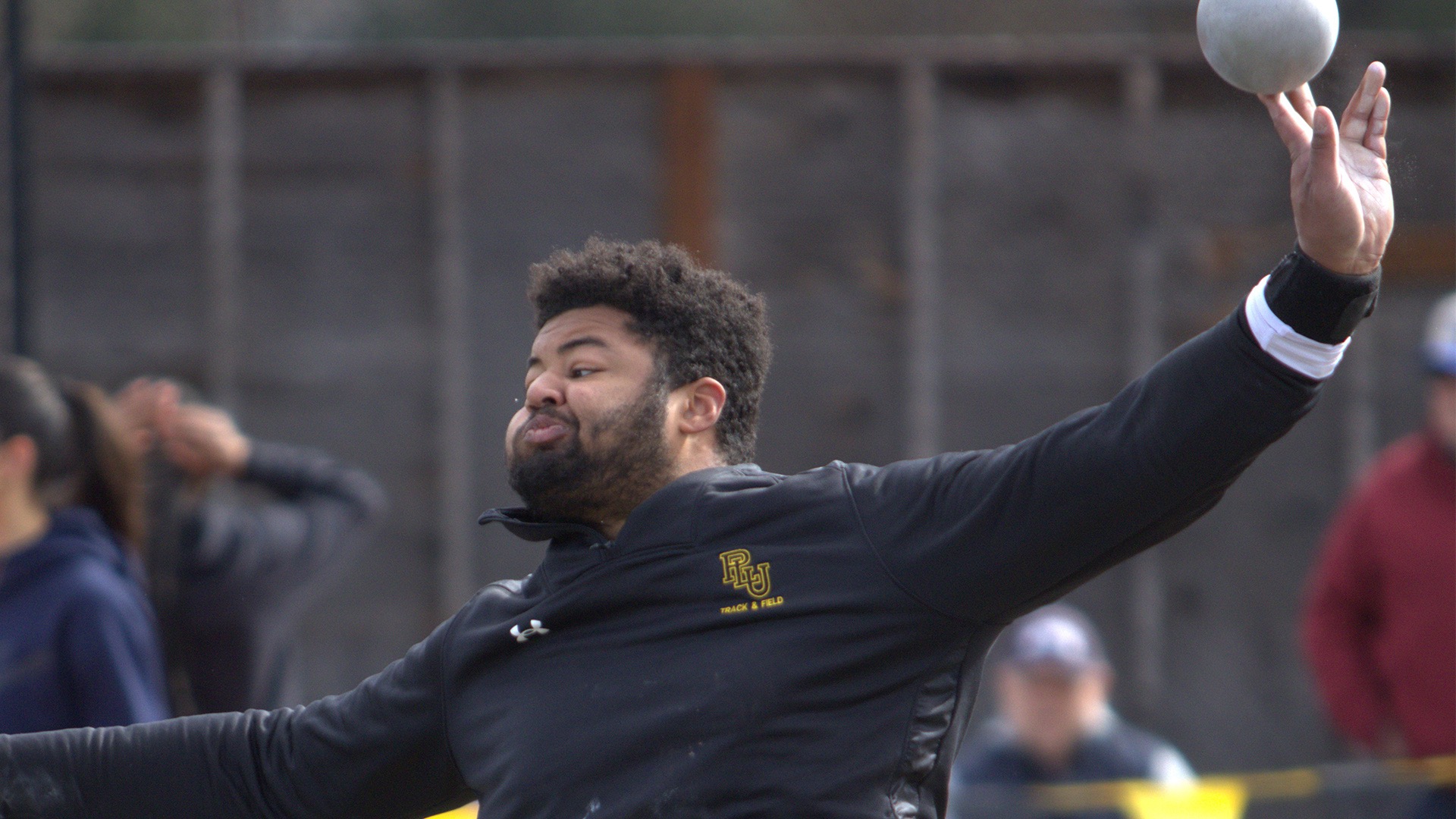 George sonko shot put at Brad Moore Invite