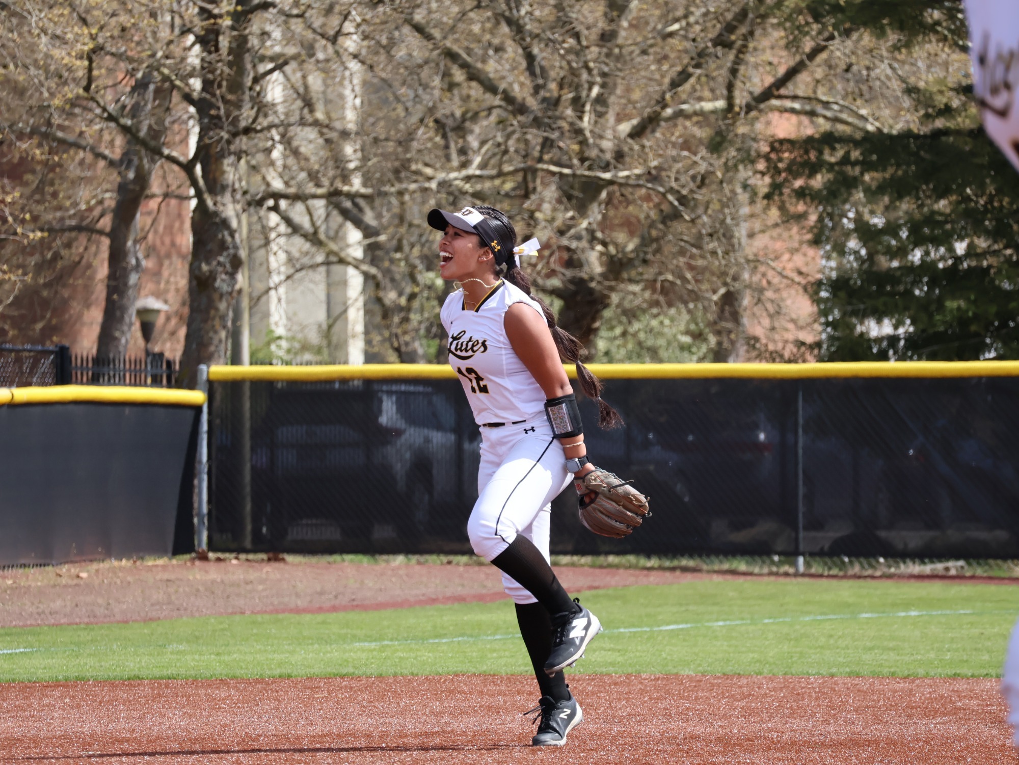 Ahlo-Garcia celebrates after putout