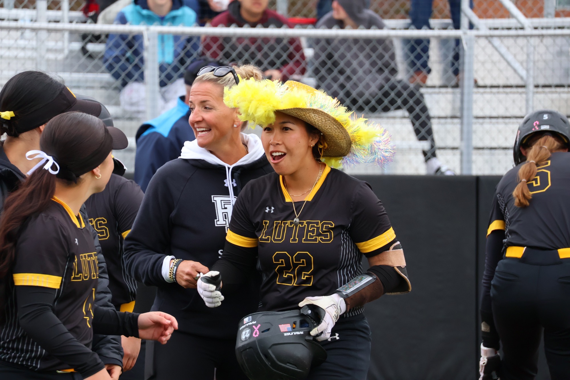 Kamalani Doctor celebrates home run versus Puget Sound