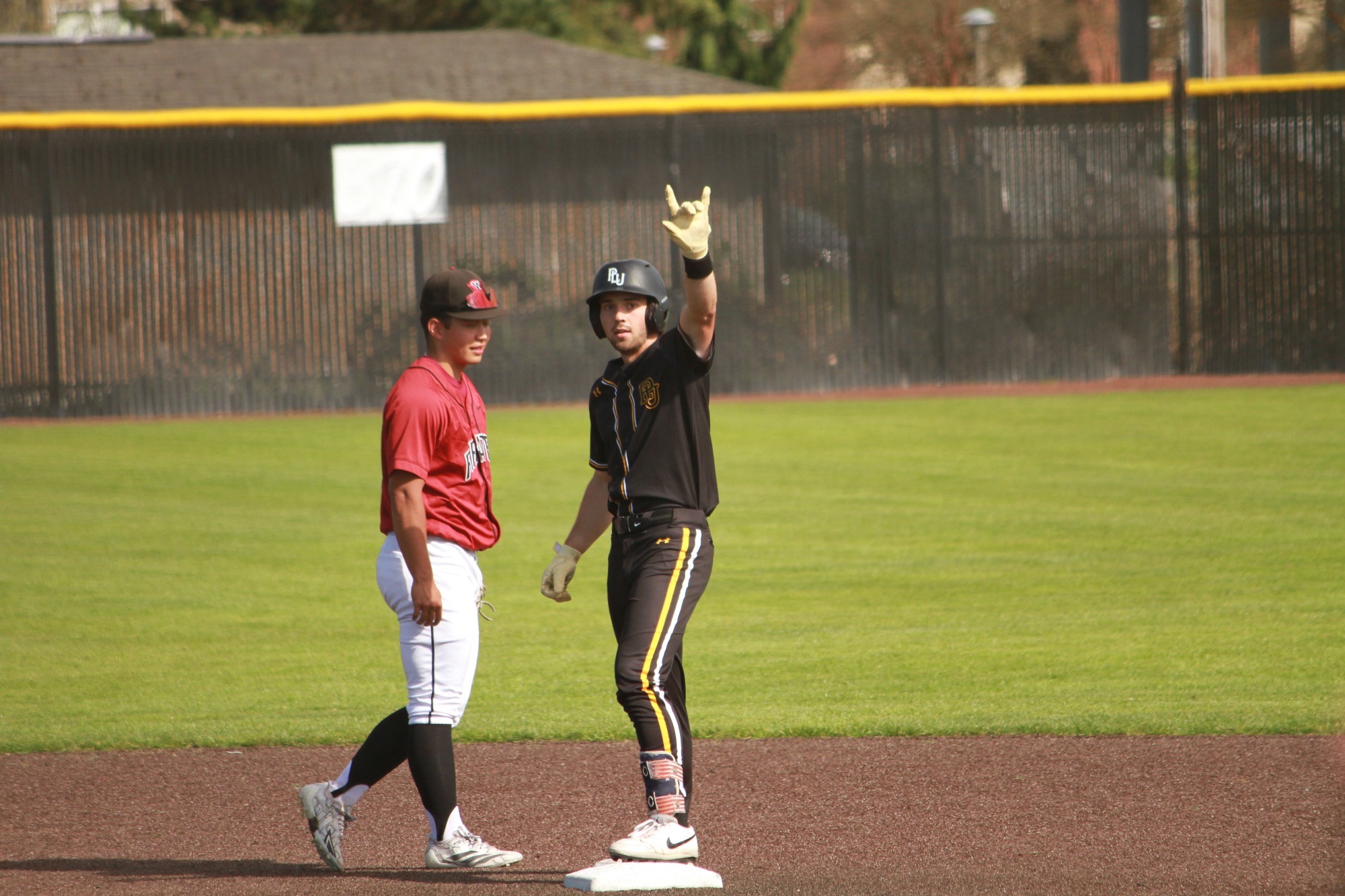 Lundberg on second base vs Whitworth