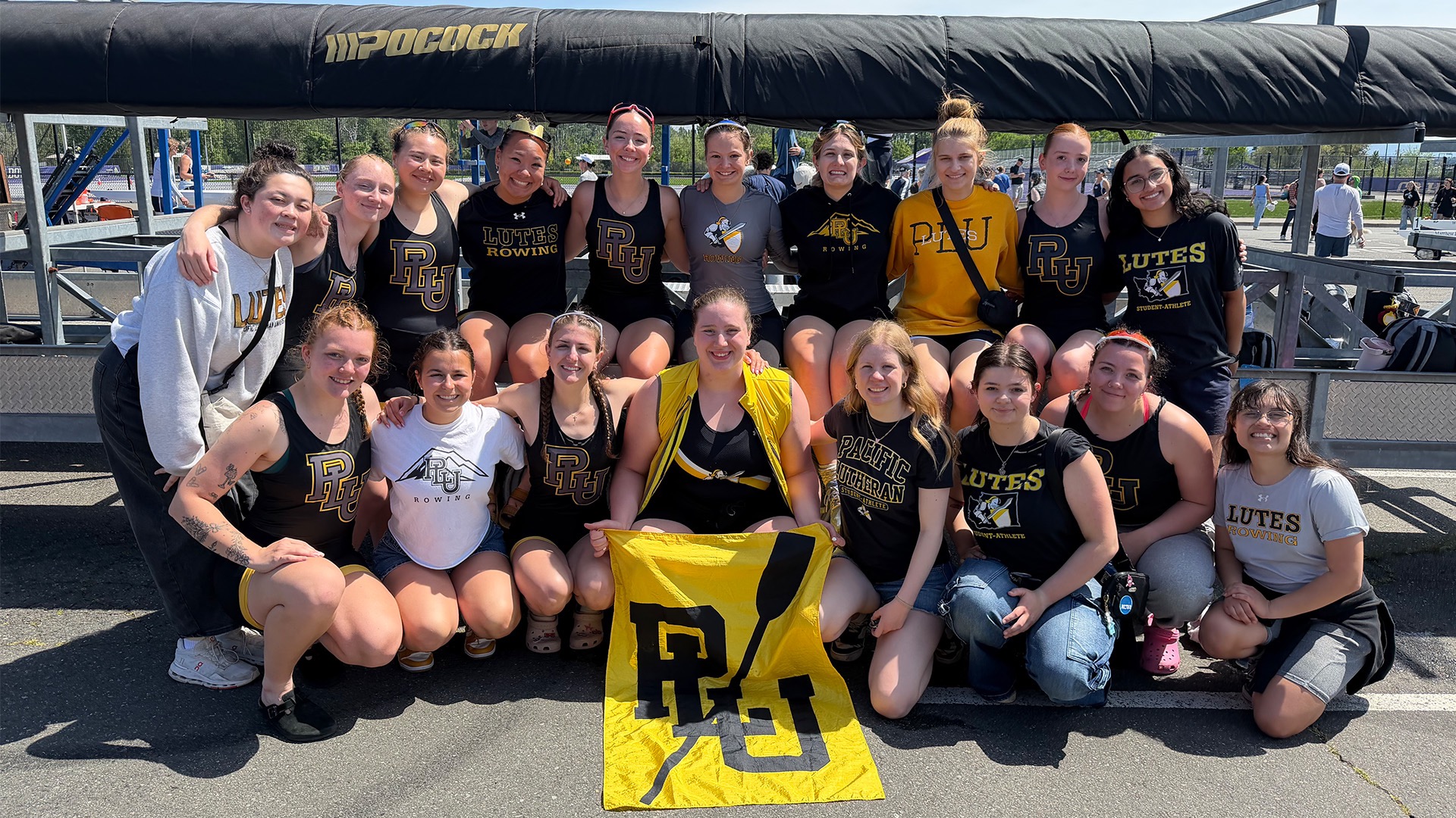 2026 PLU women's rowing team at the Windermere Cup