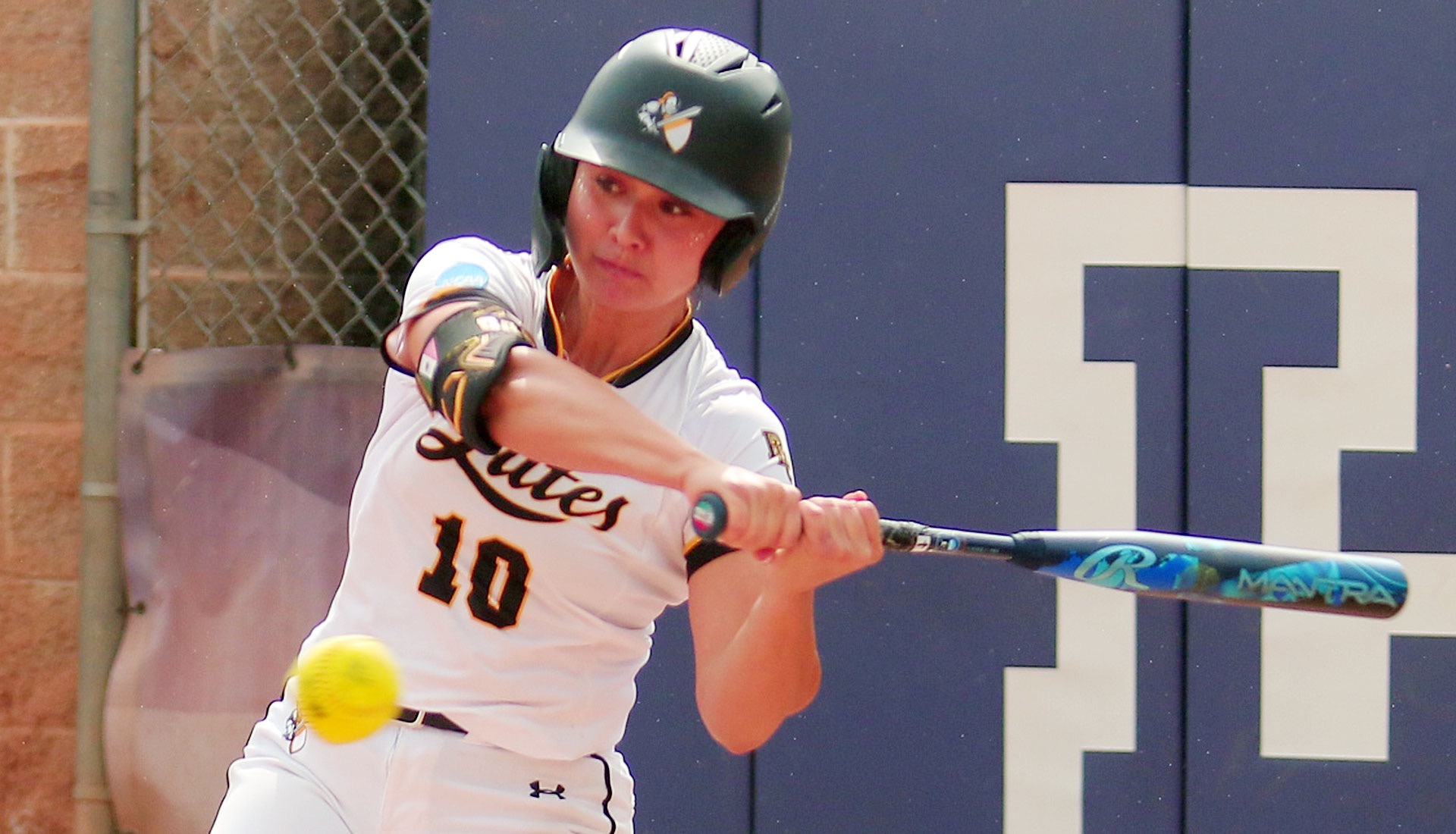 Paola Garcia hitting at NCAA Regional