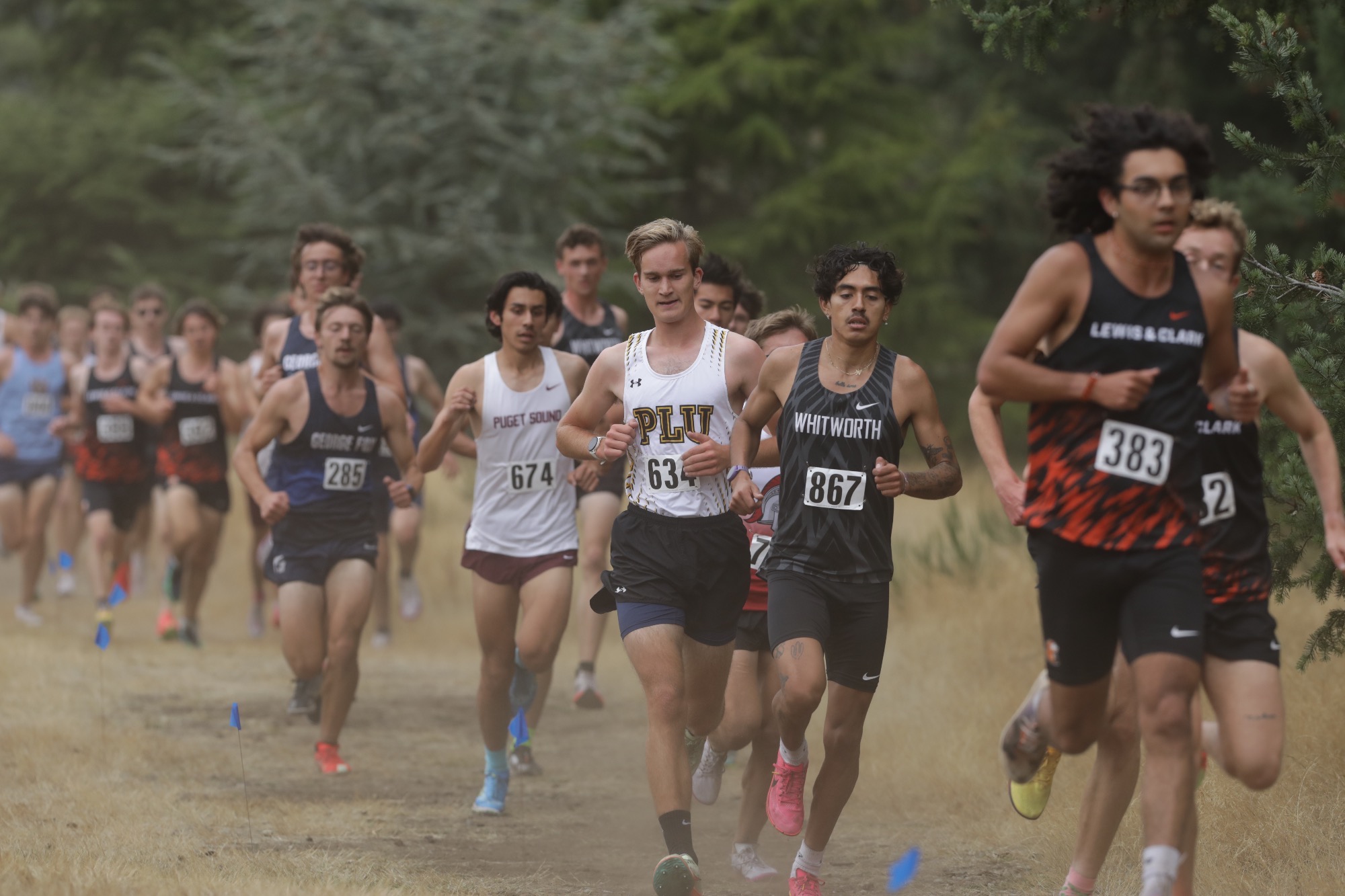 Noah Friedrich running the PLU Invite