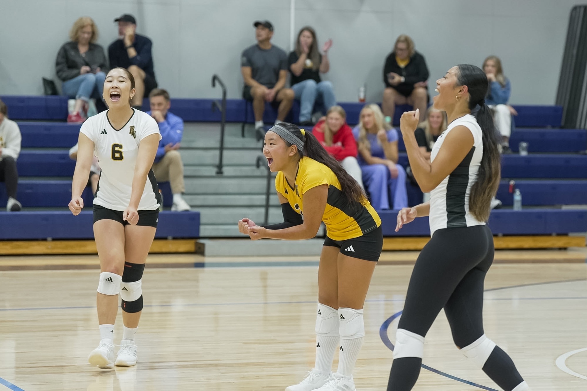 Macy Matsushima celebrates point at Northwest