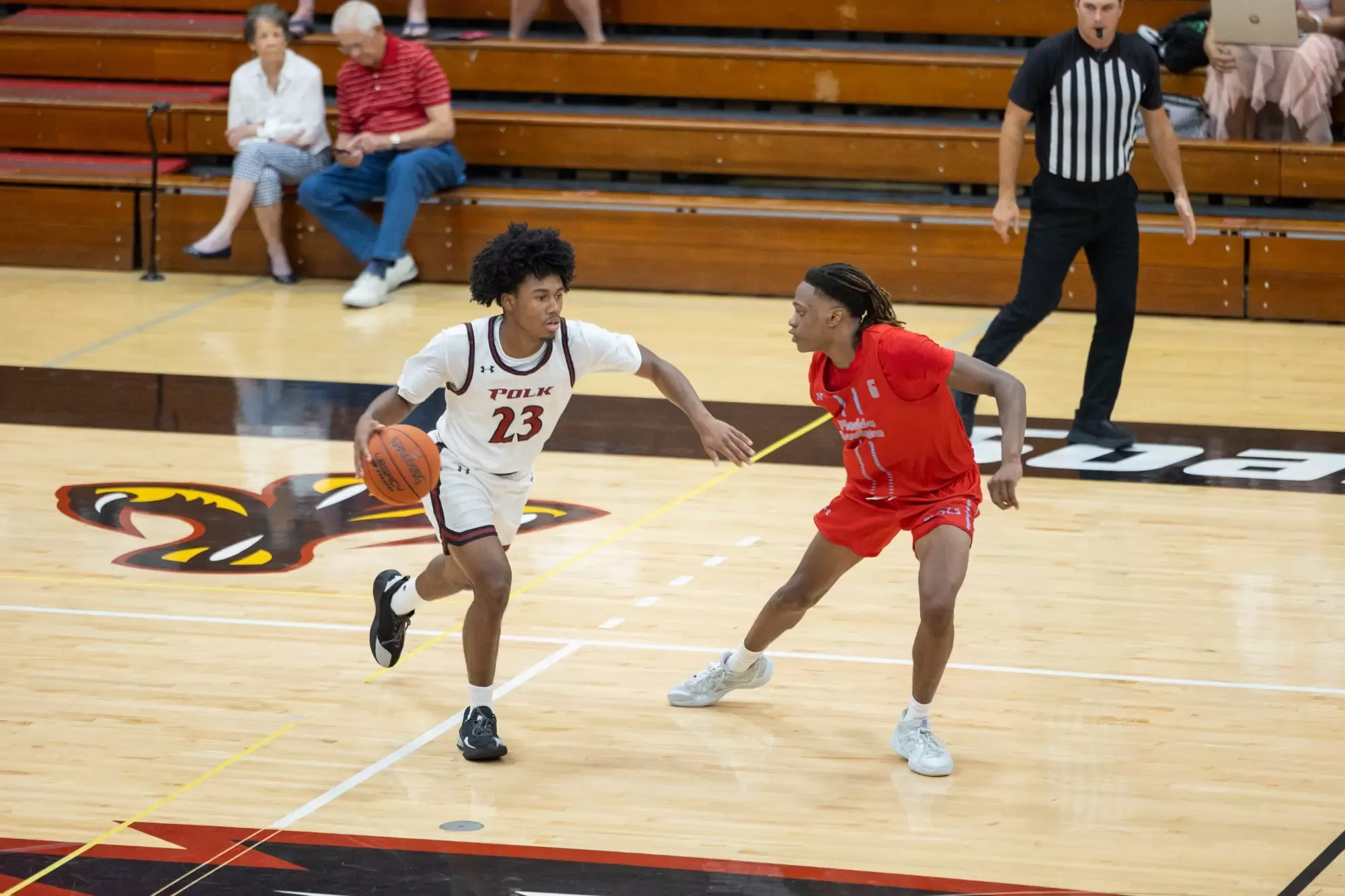 Pitts dribbles across halfcourt
