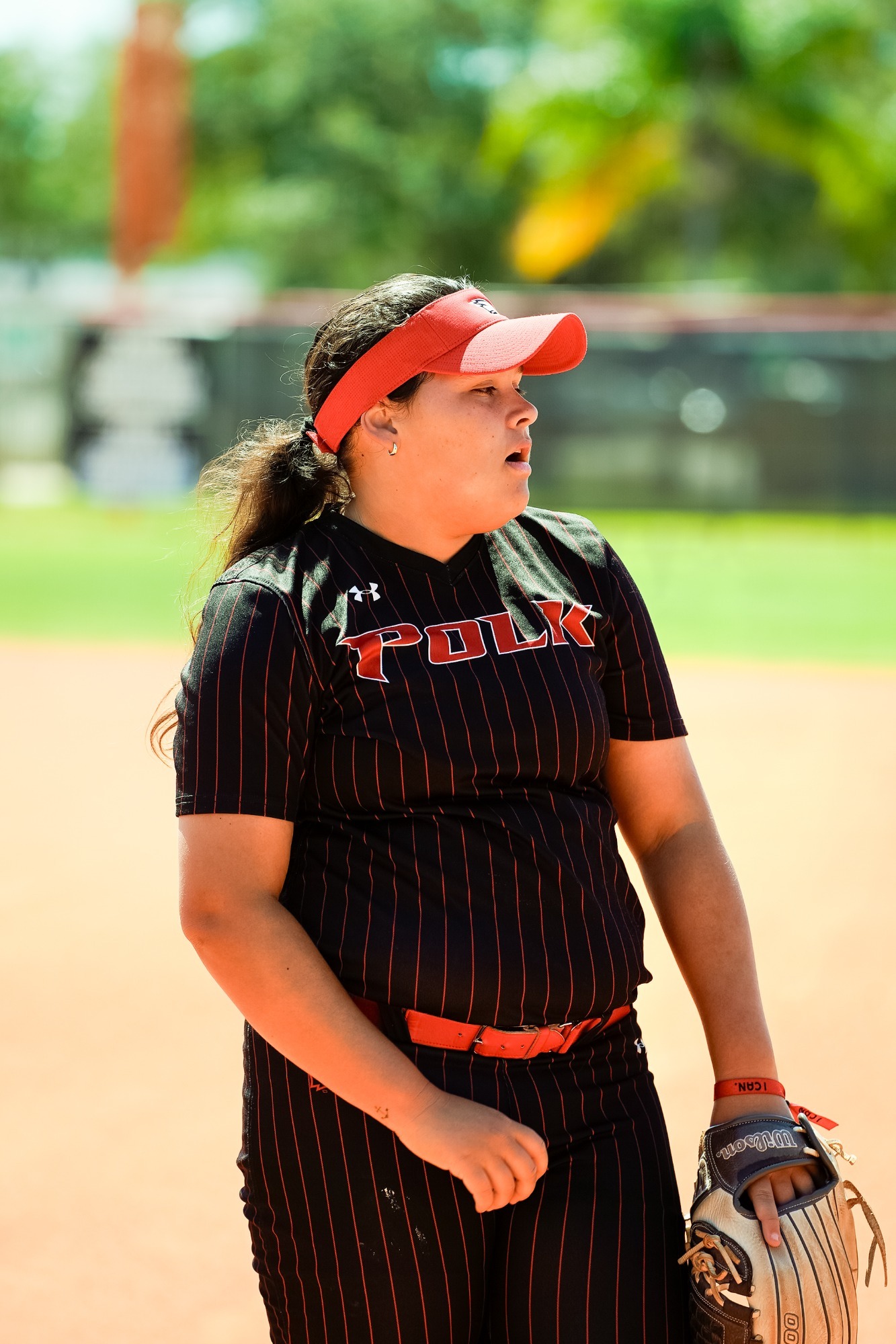 Kaylyn Mitchup warms up pregame
