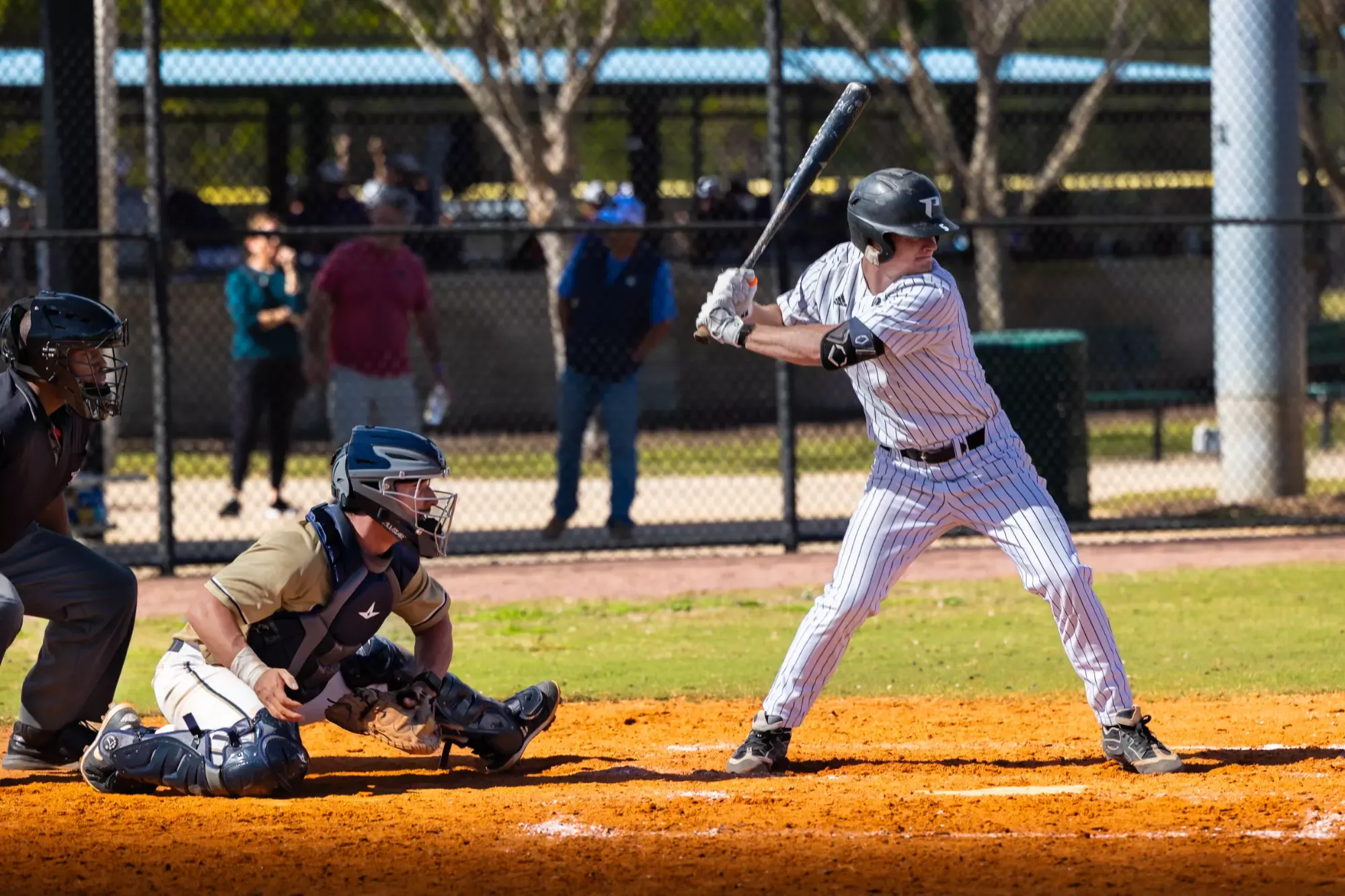 Lester bats for Polk State in the season opener against Chipola