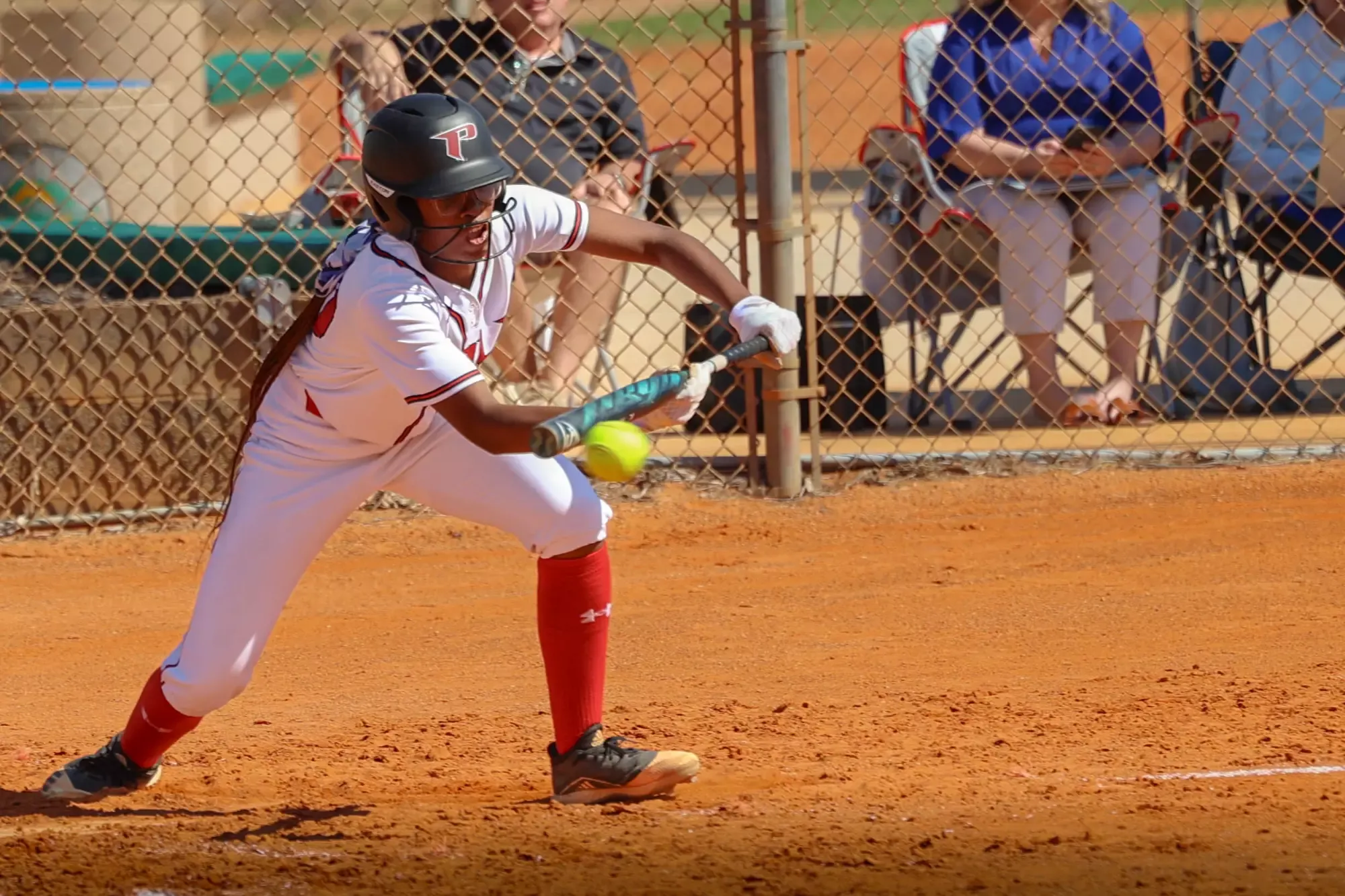 Holmes lays down a bunt