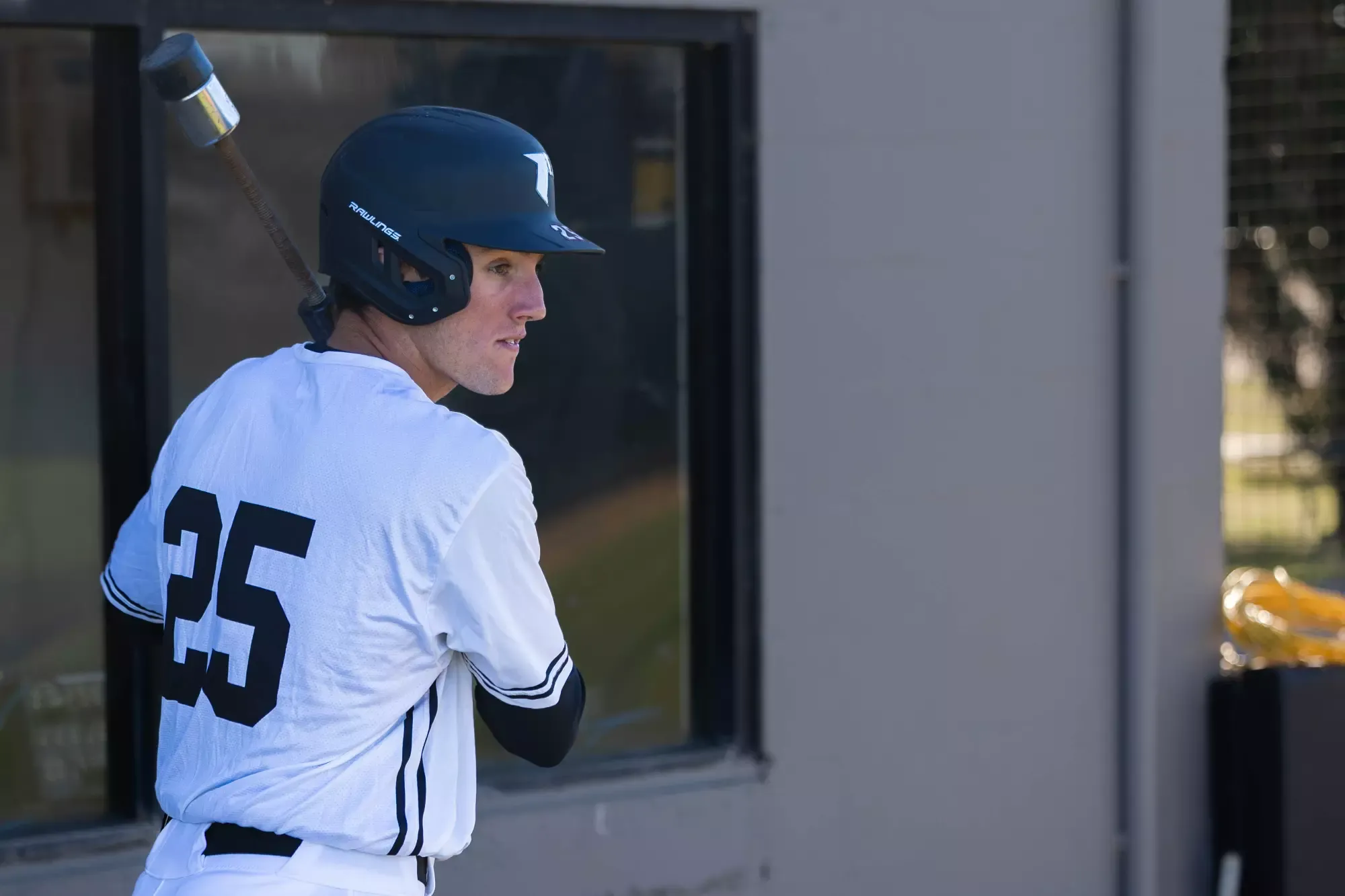 Potter swings in the on-deck circle
