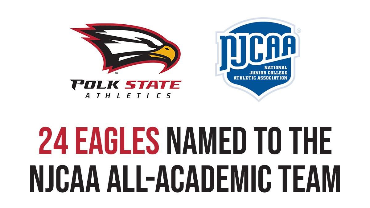 Graphic with Polk State logo and NJCAA logo that reads 