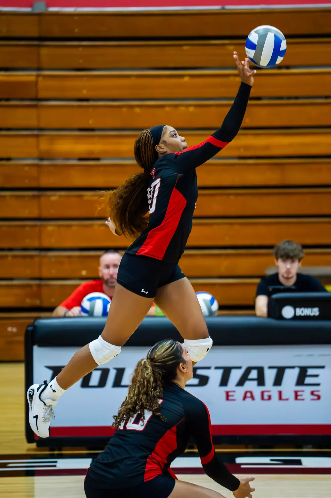 Photo from Polk State Volleyball's Aug. 13 home scrimmage vs. South Florida State College. 