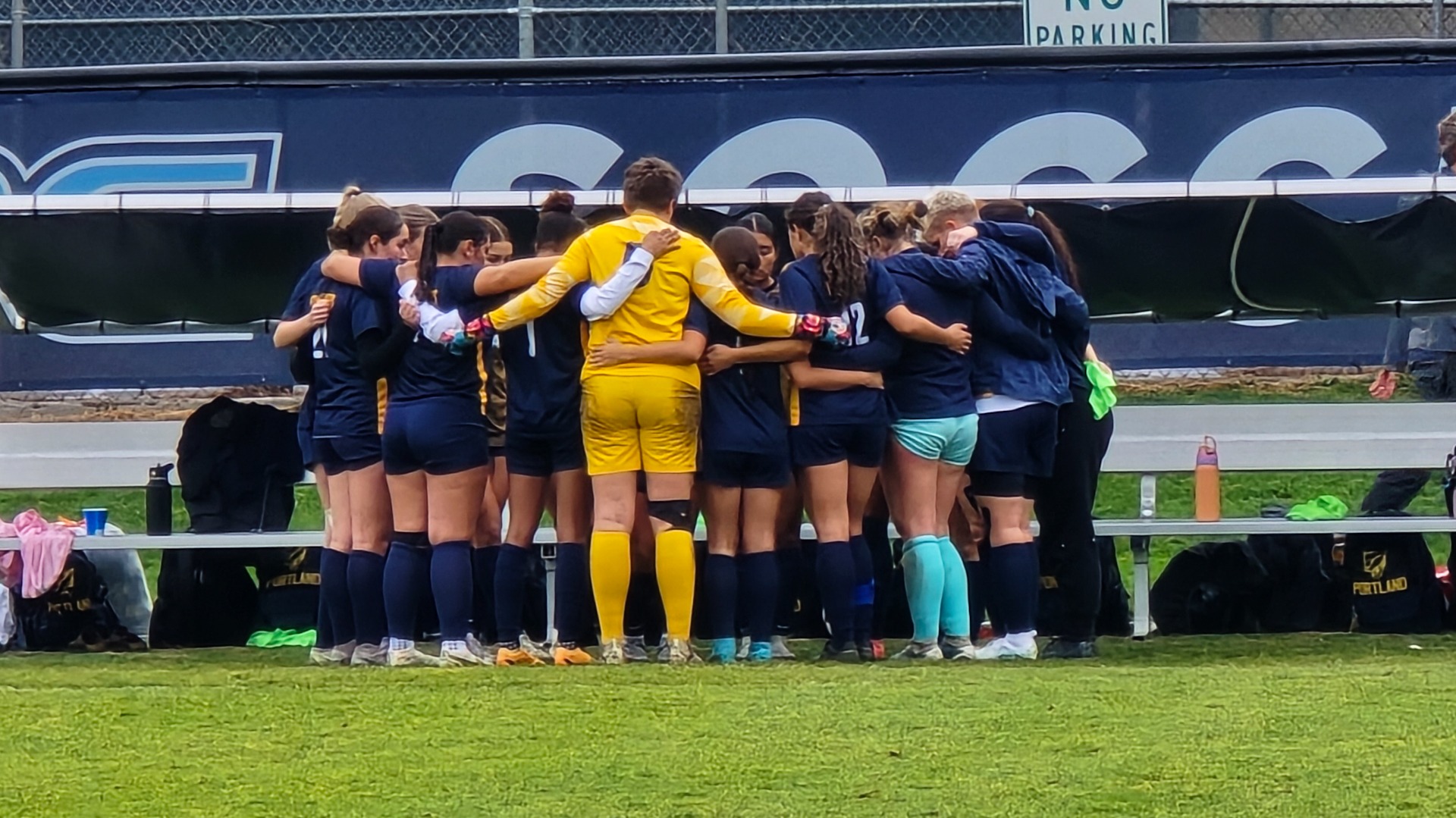 Team Huddle at Playoff Game