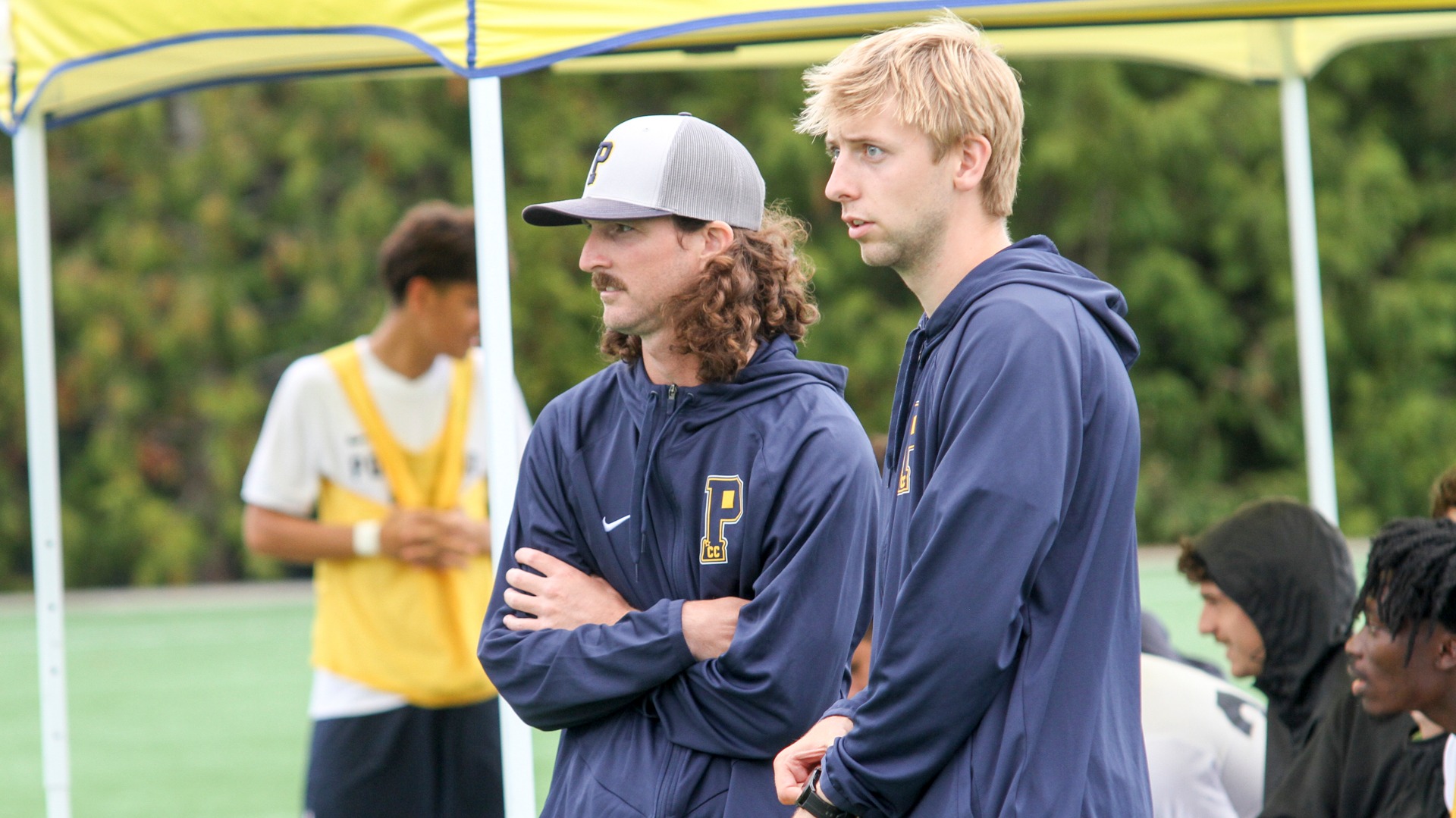 Hunter Hodgkins on the sideline