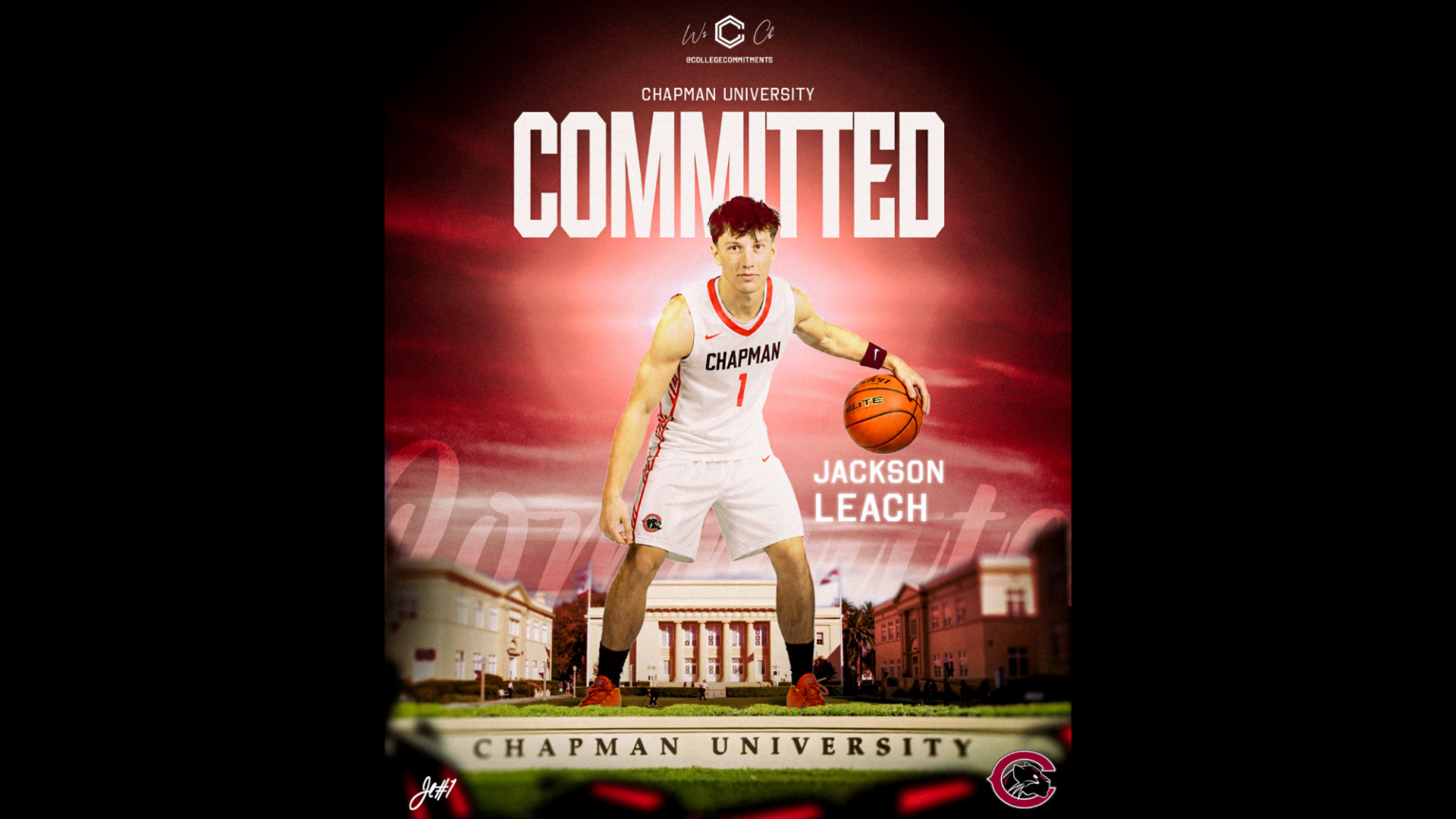 Graphic of Jackson Leach Commits to Chapman University