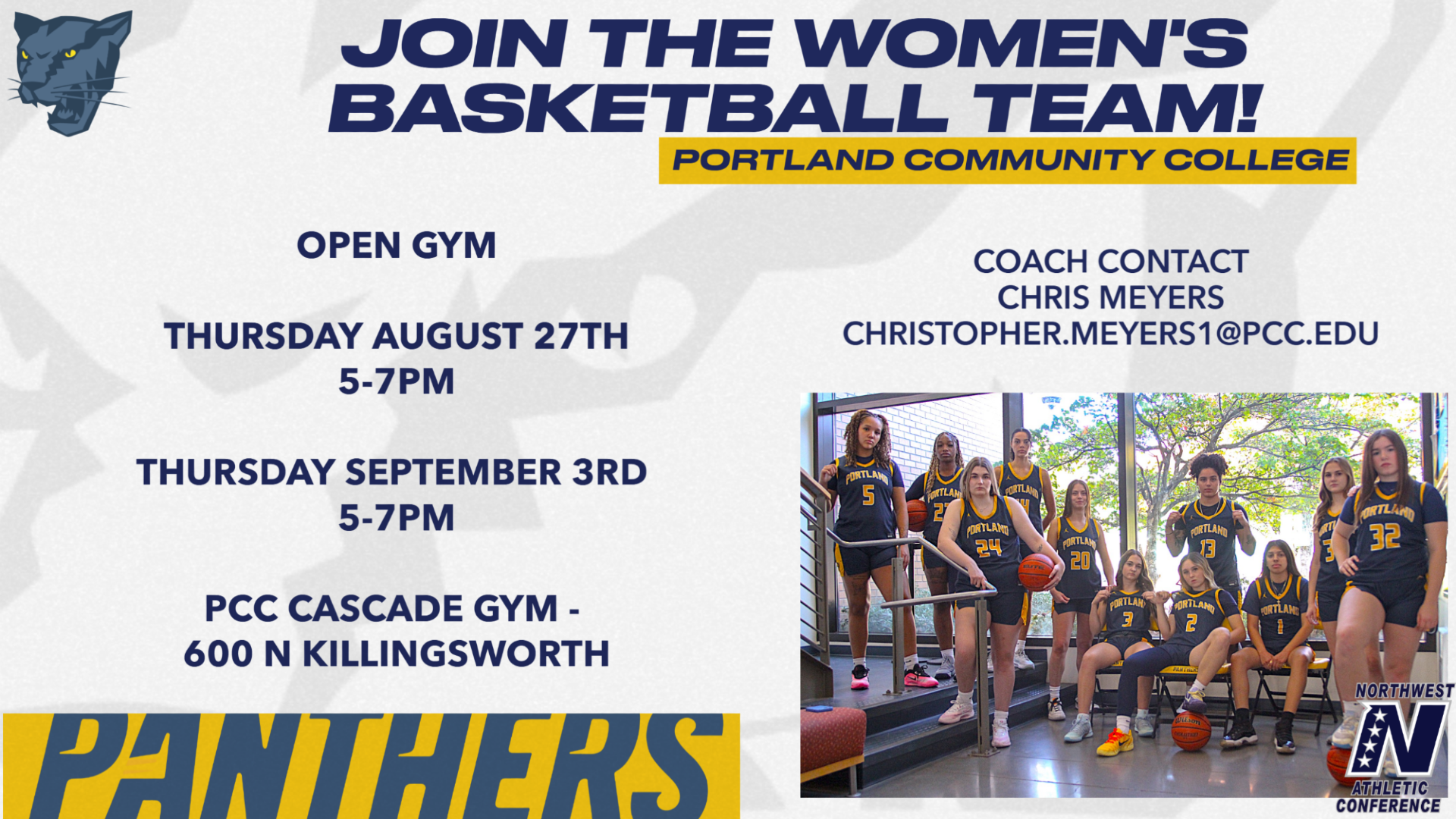 WBB Open Gym Announcement Graphic