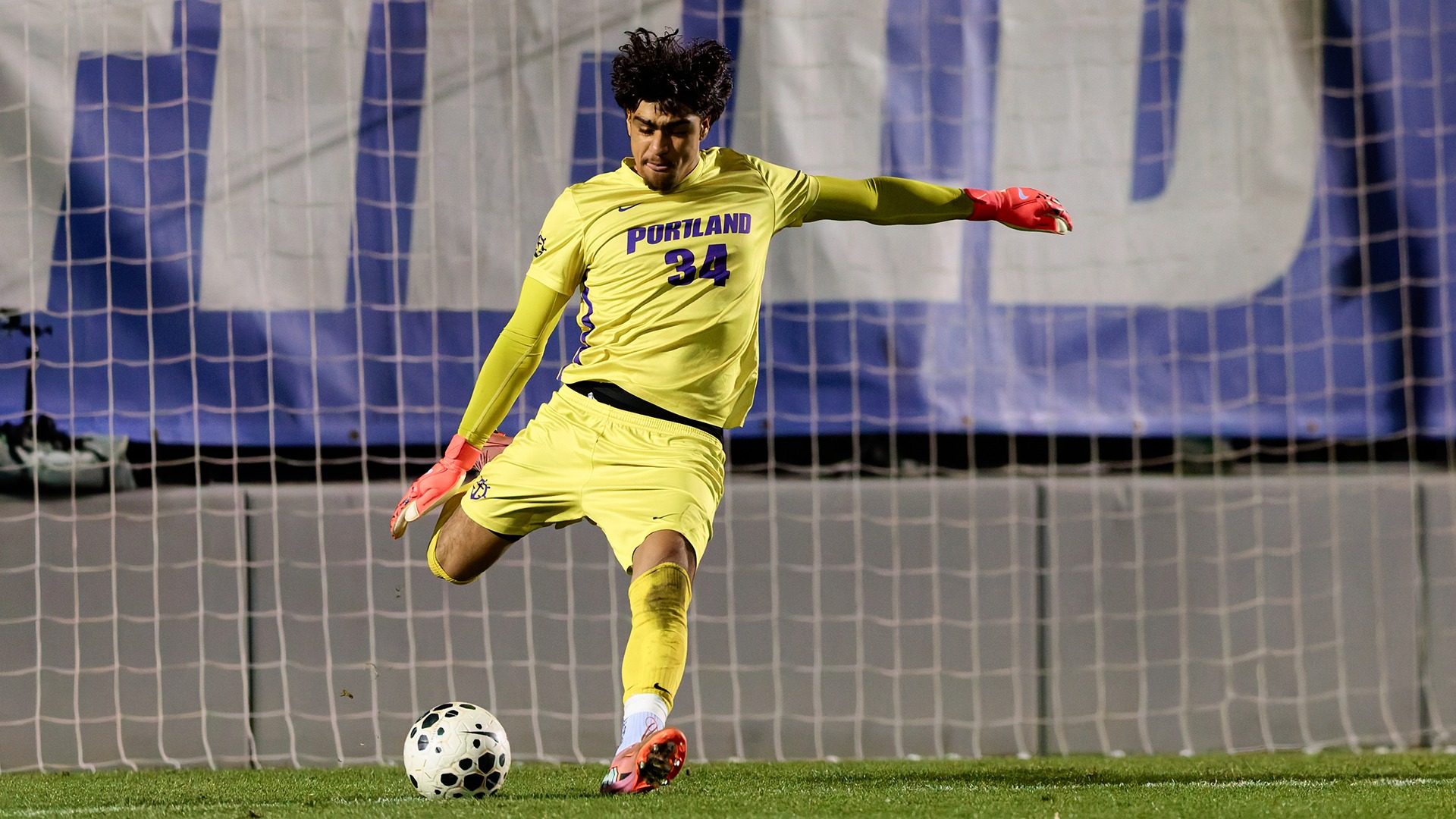 Miguel-Angel Hernandez sends a ball downfield.