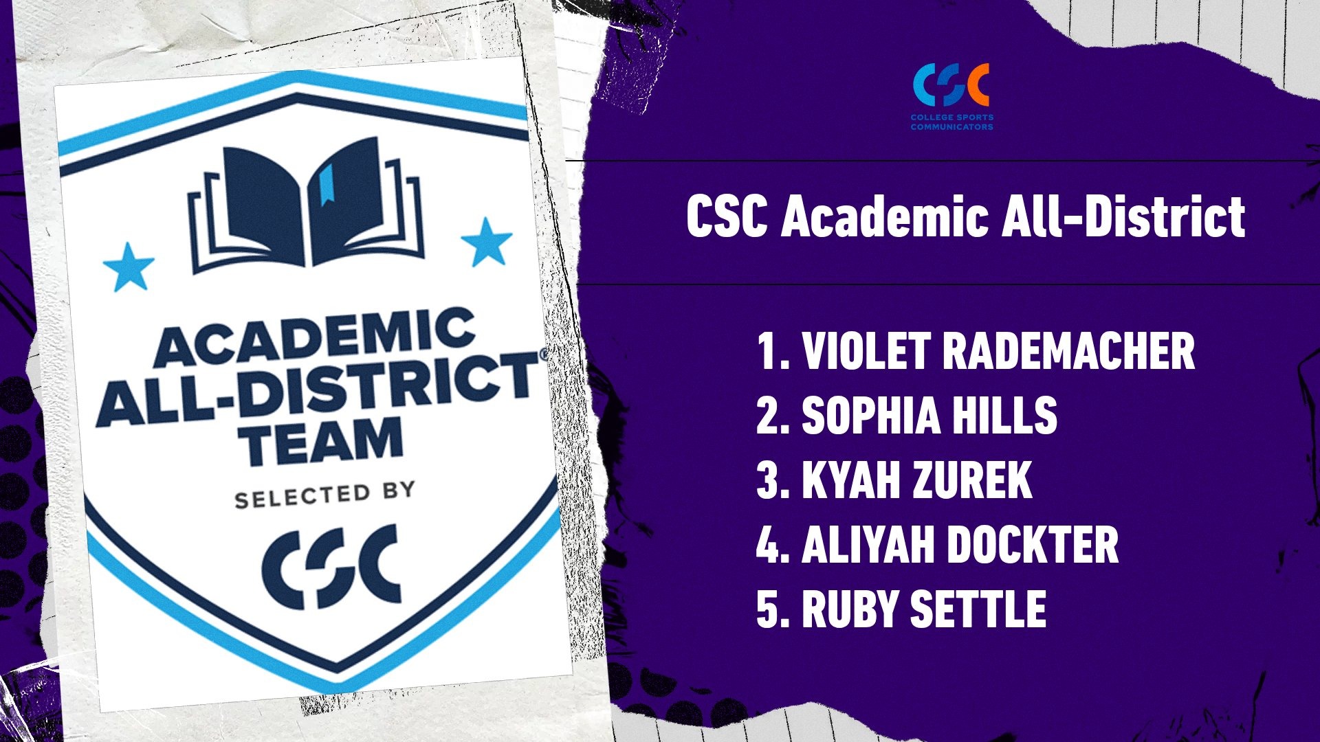 CSC Academic All-District WSOC.