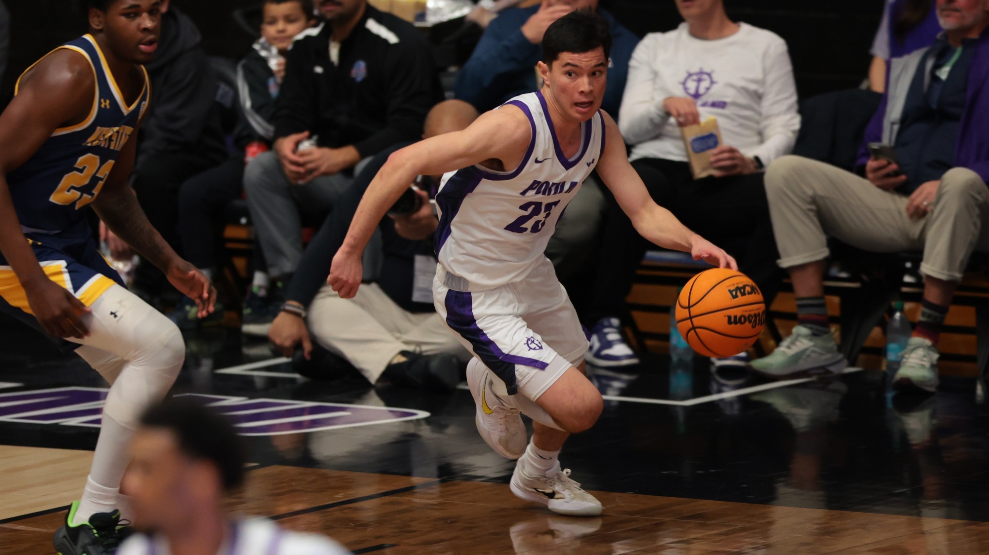 Joel Foxwell dribbles out of trouble during a home game against Kent State.