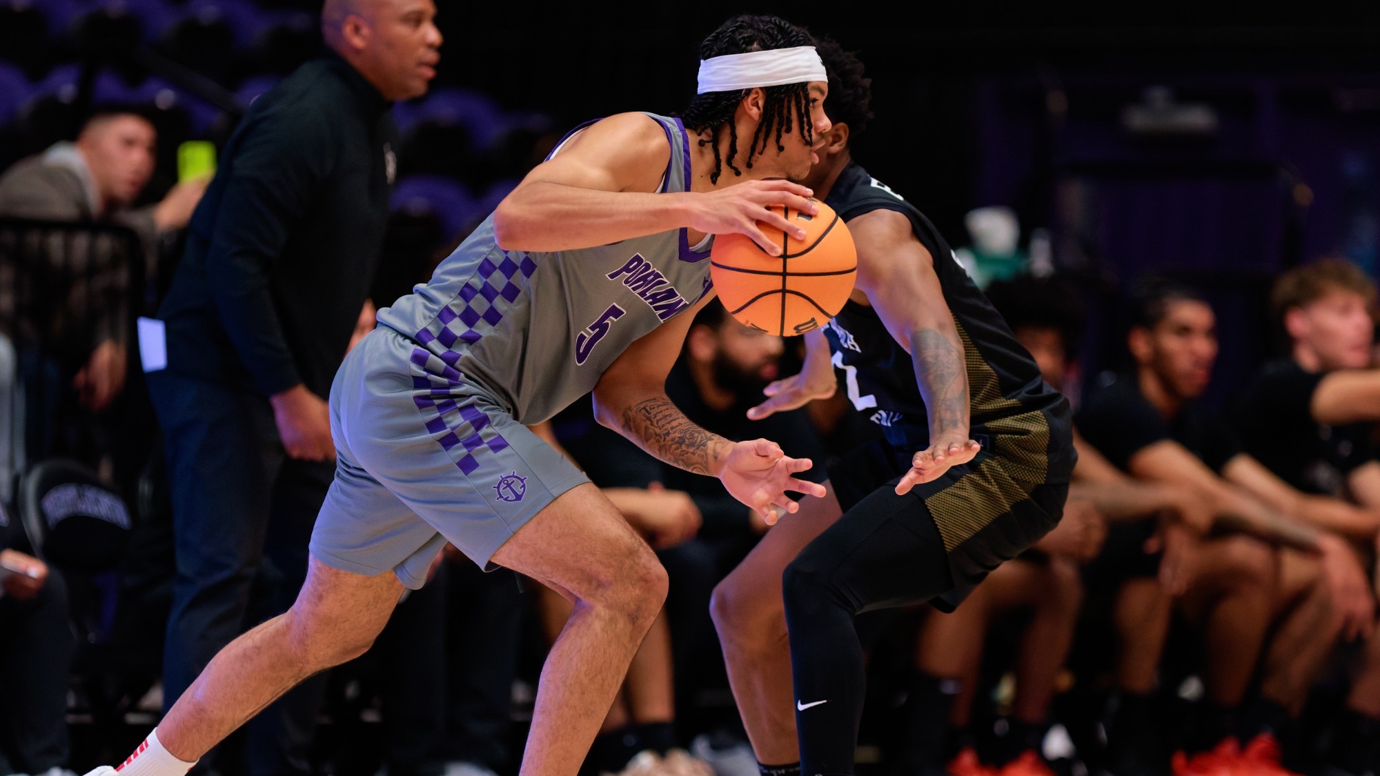 Dante Censori Hercules dribbles up court vs. Long Beach State.
