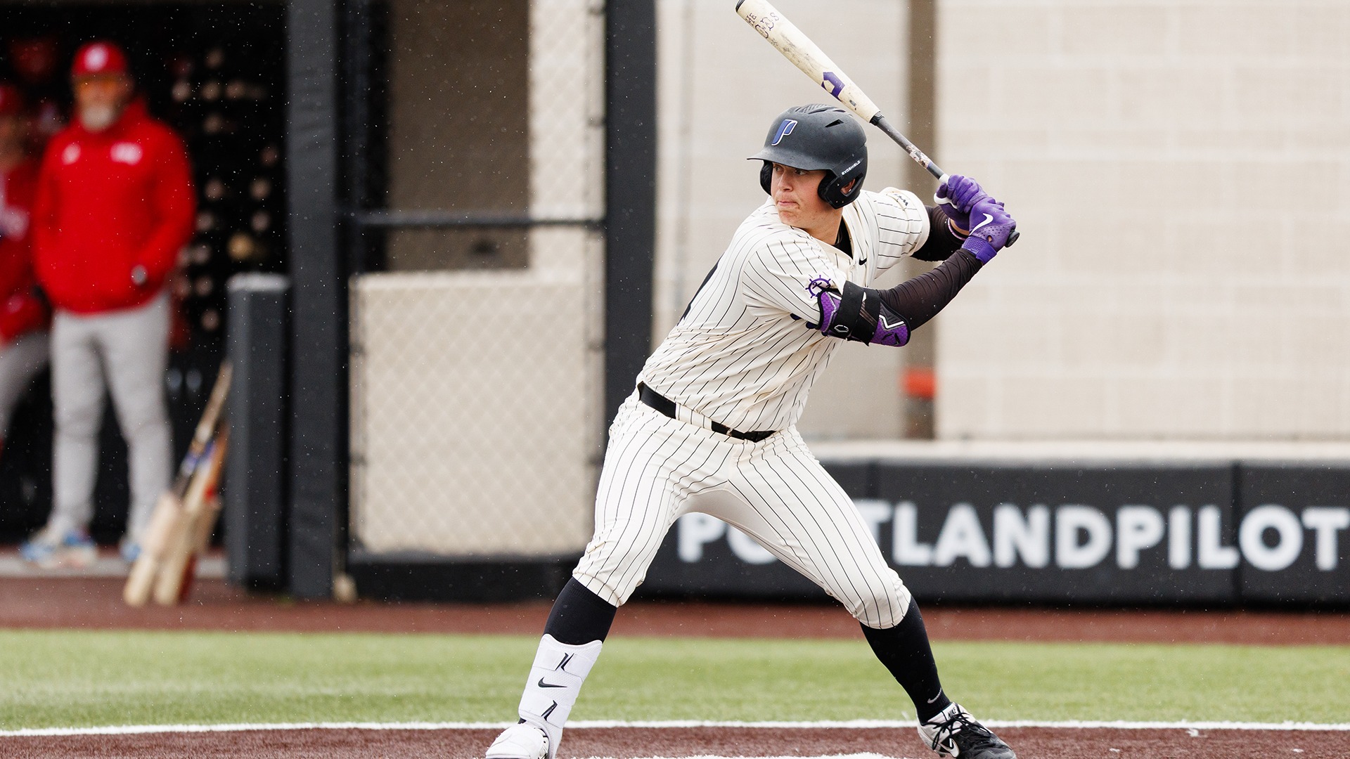 Trey Swygart loads up to swing at a pitch.