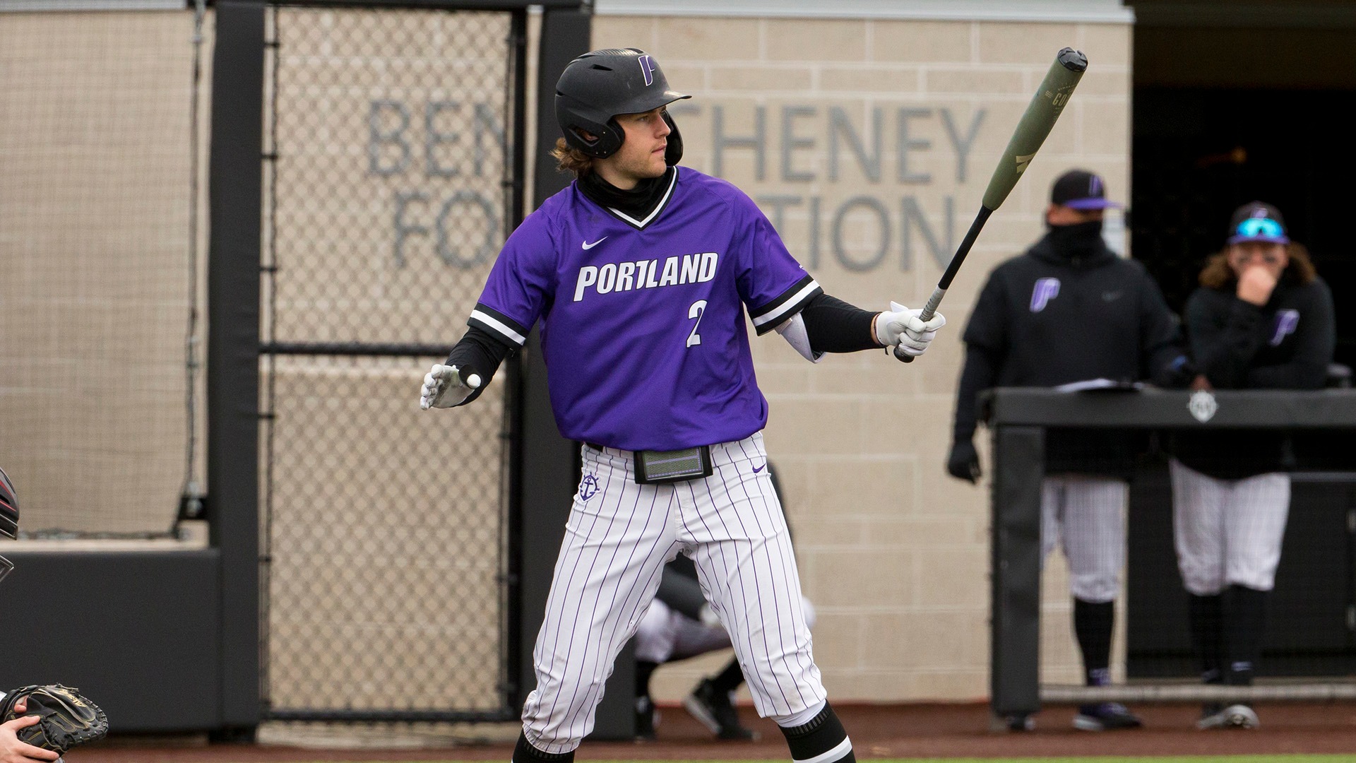 Chad Stevens prepares for an at bat for the Portland baseball team in 2021.