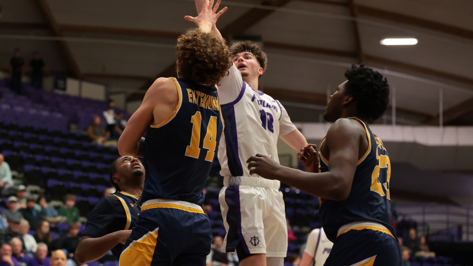 Garrett Nuckolls shoots a runner in the lane against Kent State.