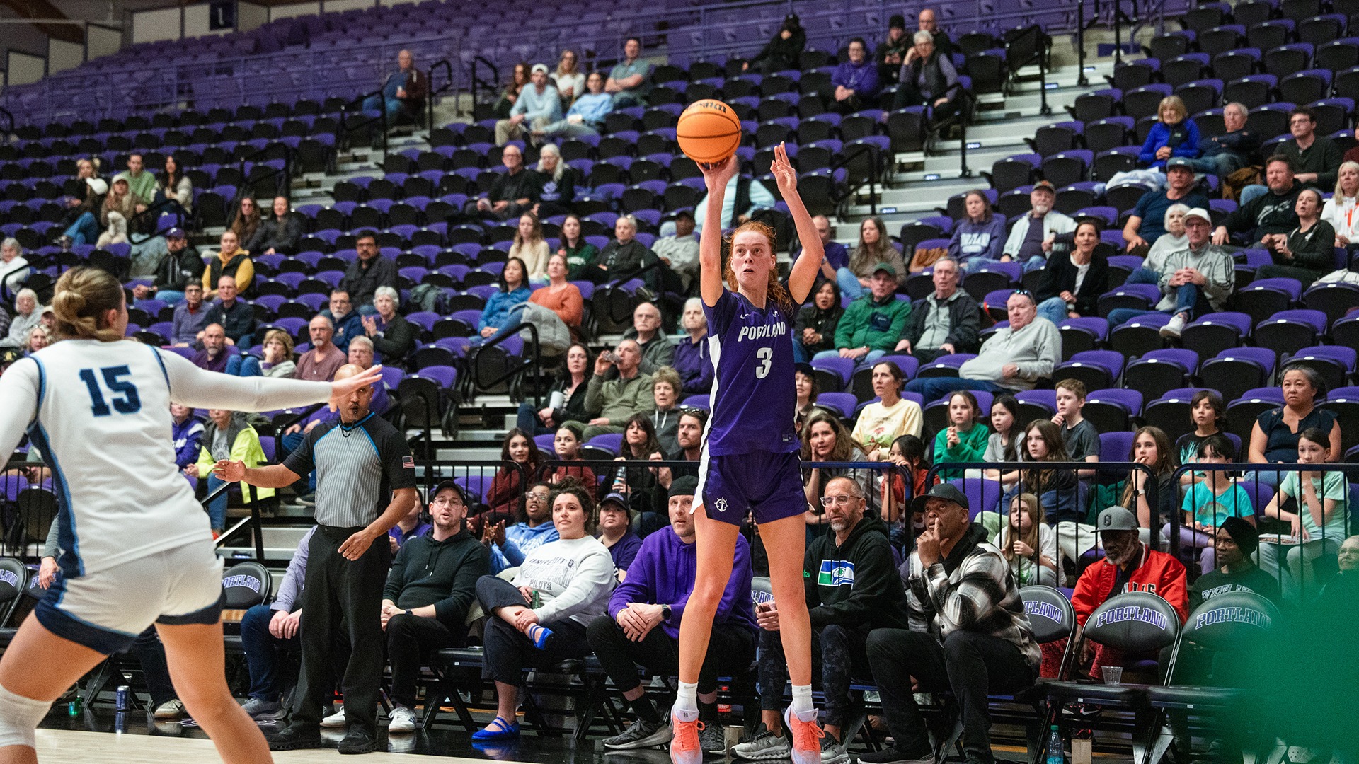 Florence Dallow takes a jumper against San Diego.