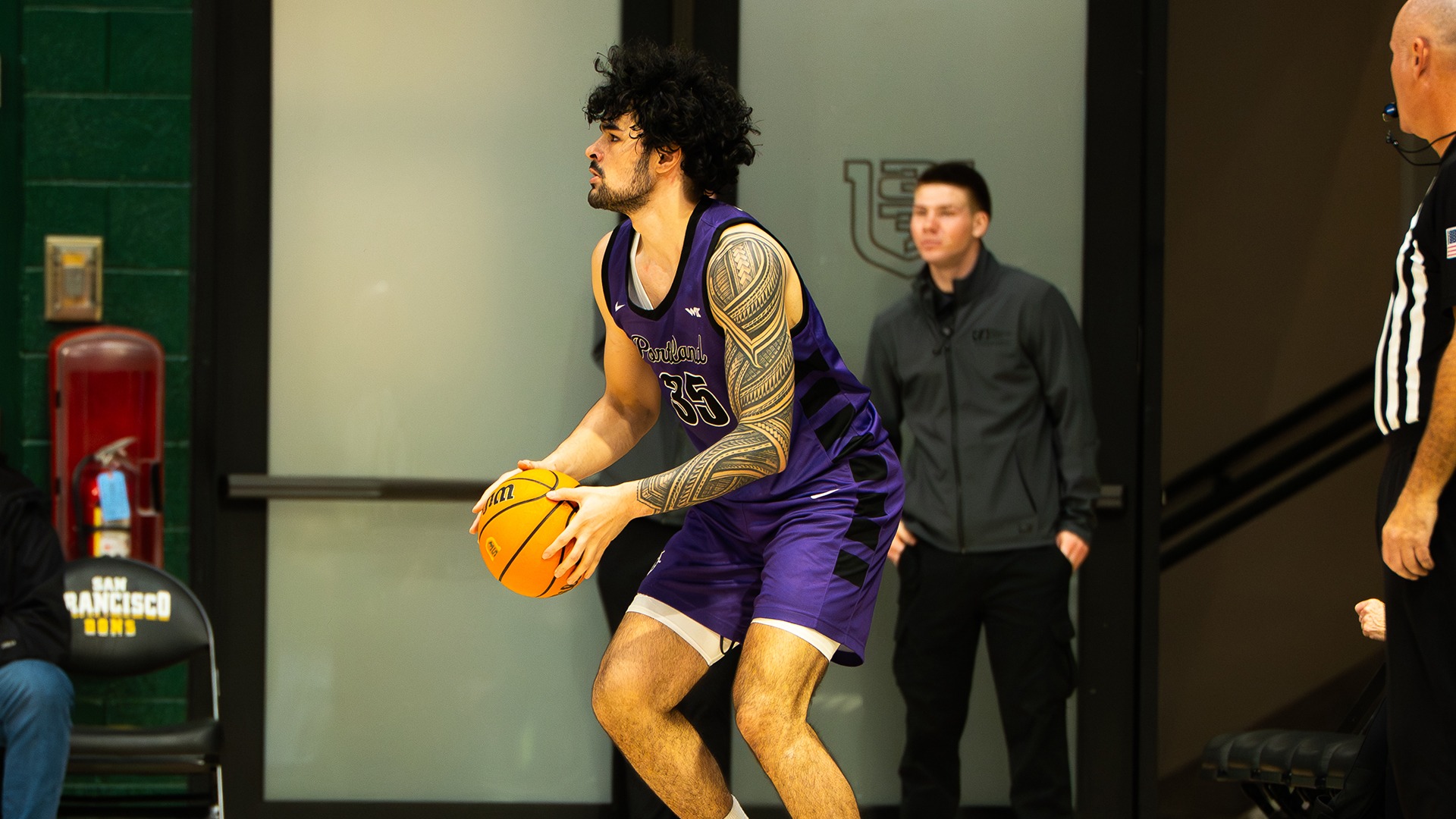 Cameron Williams shoots it from outside the arc against San Francisco.