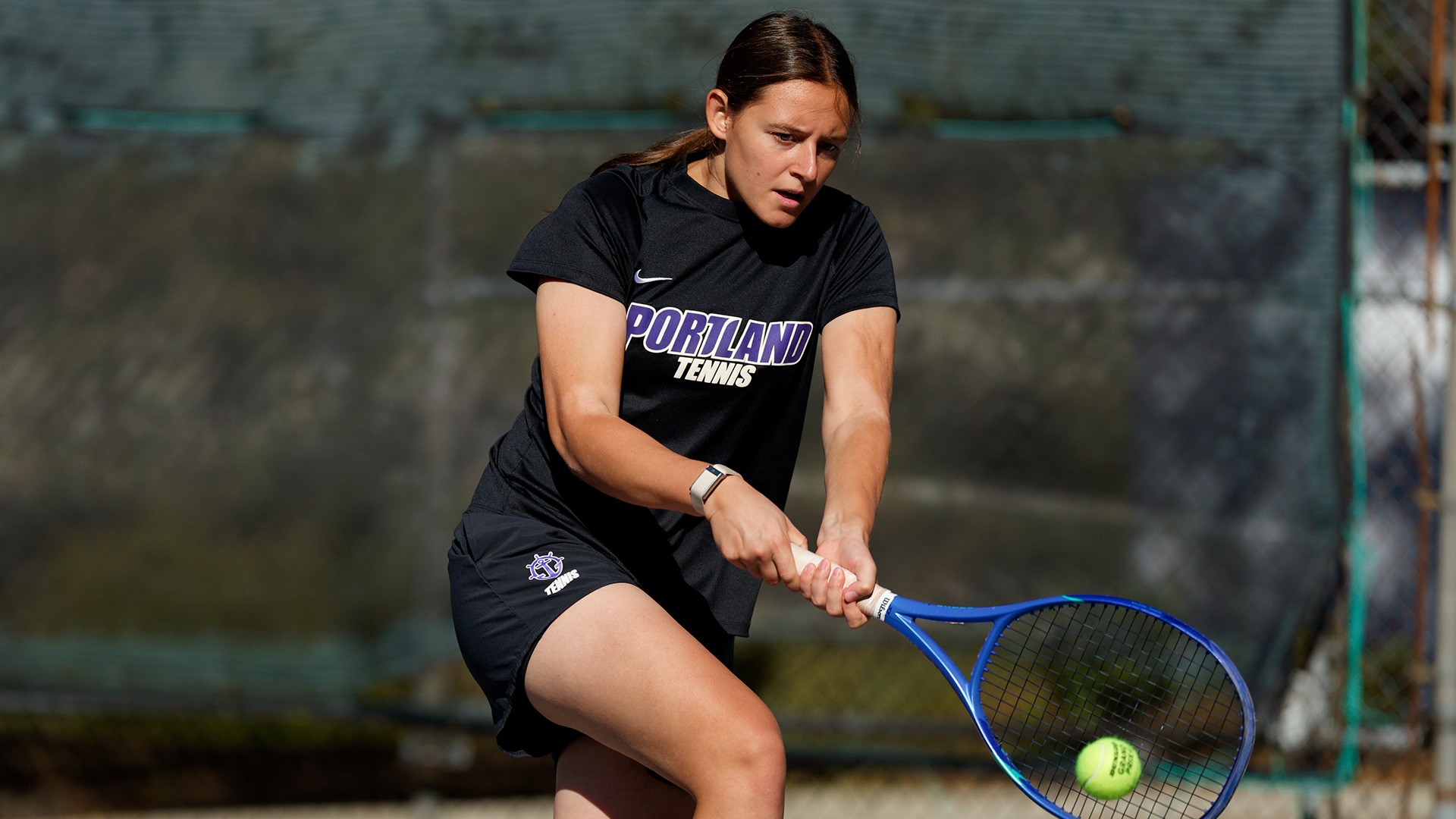 Gaja Djurickovic hits a backhand during a match in fall 2026.