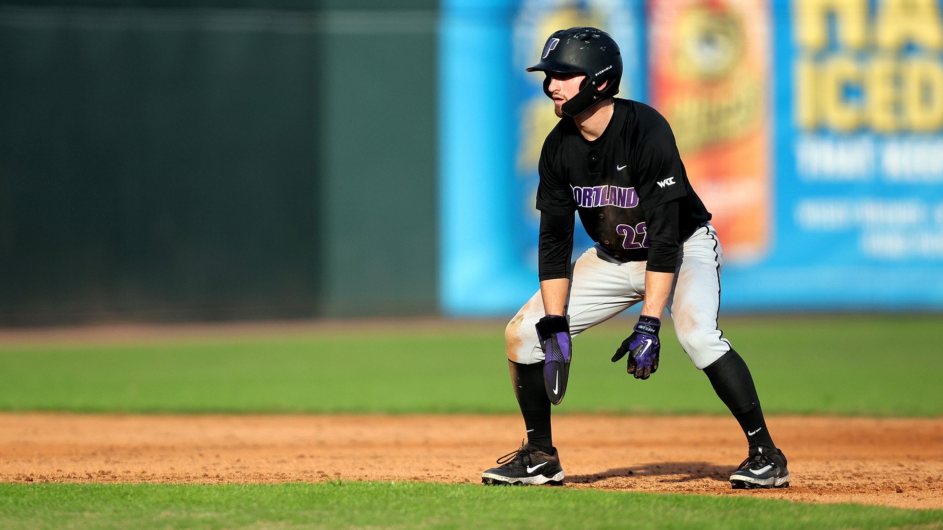 Brady Bean awaits the pitch on second base.