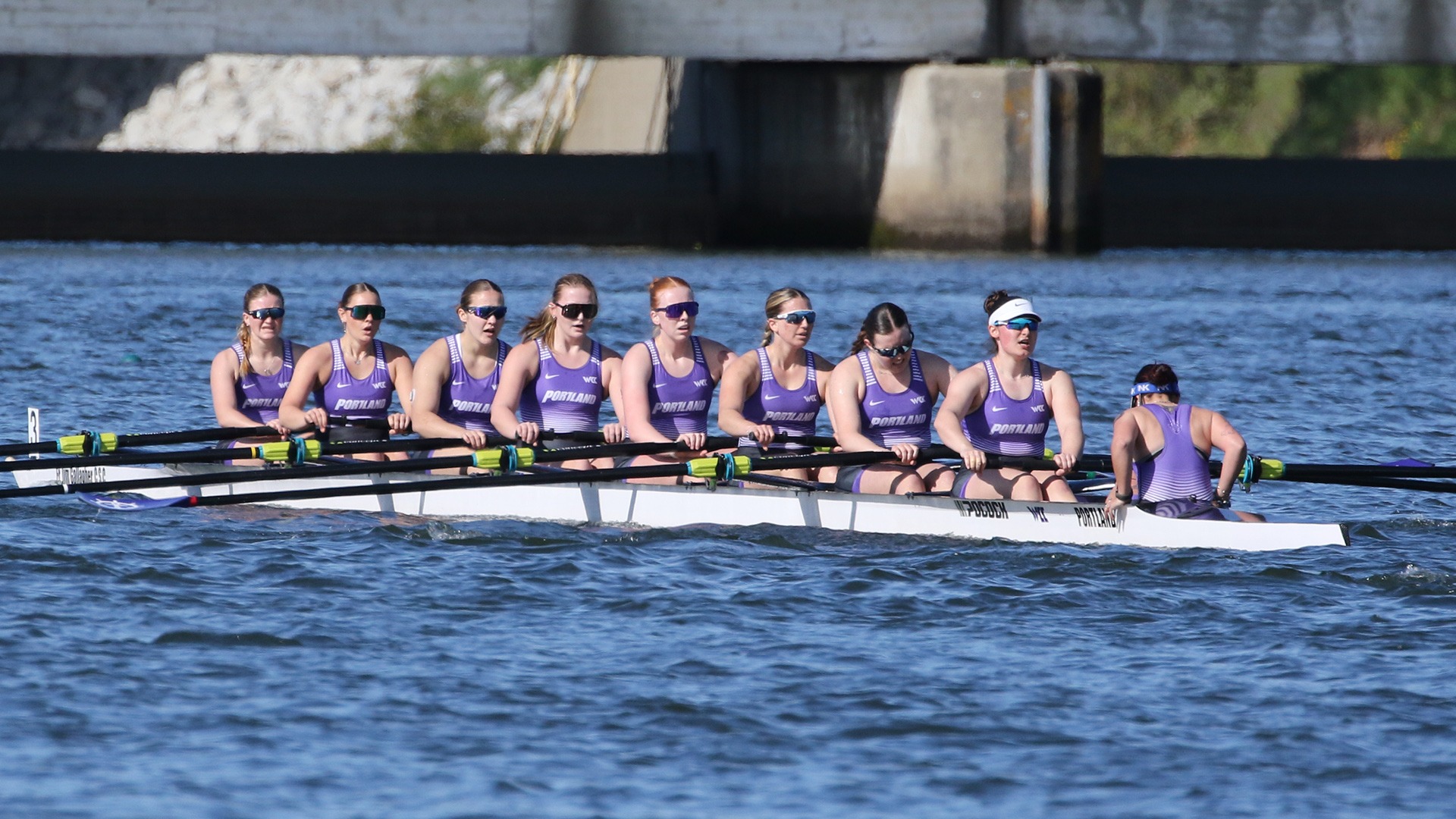 The Pilots Varsity Eight at the 2026 Sacramento State Invitational.