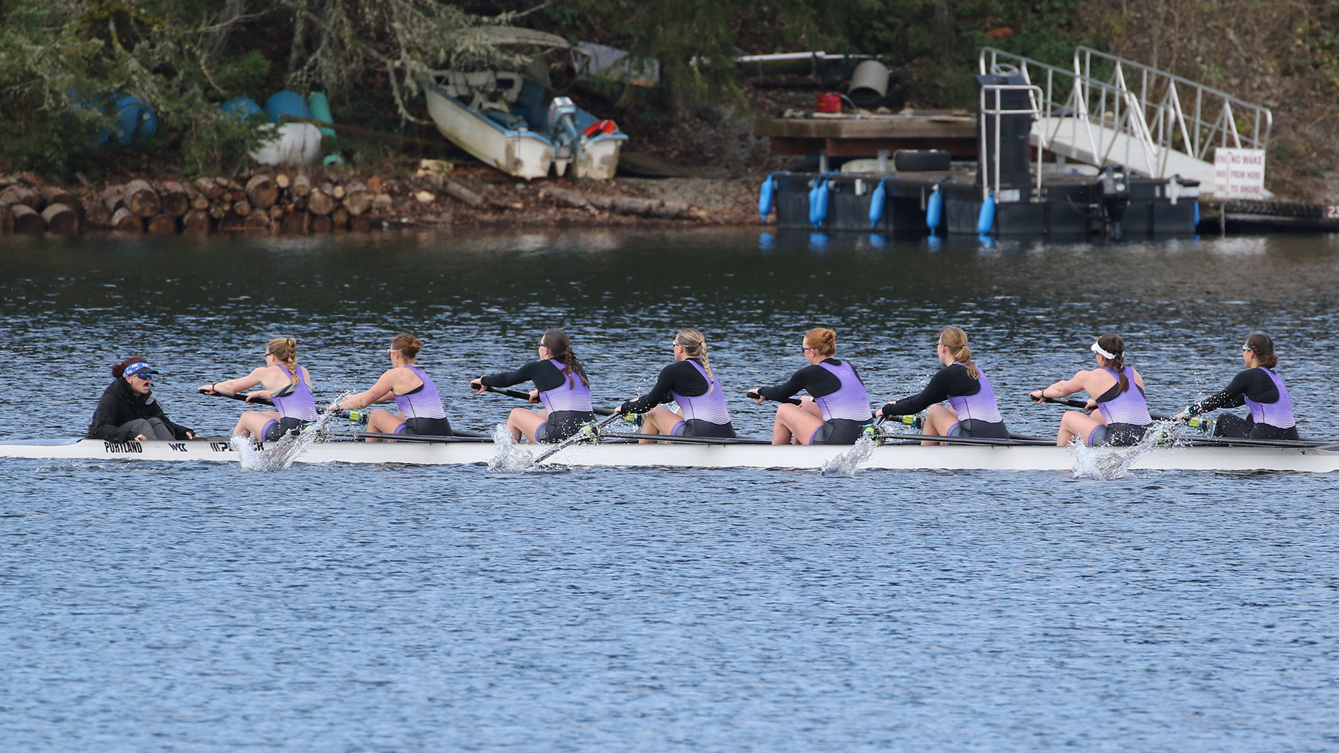 The first varsity eight at the Puget Sound Invite.