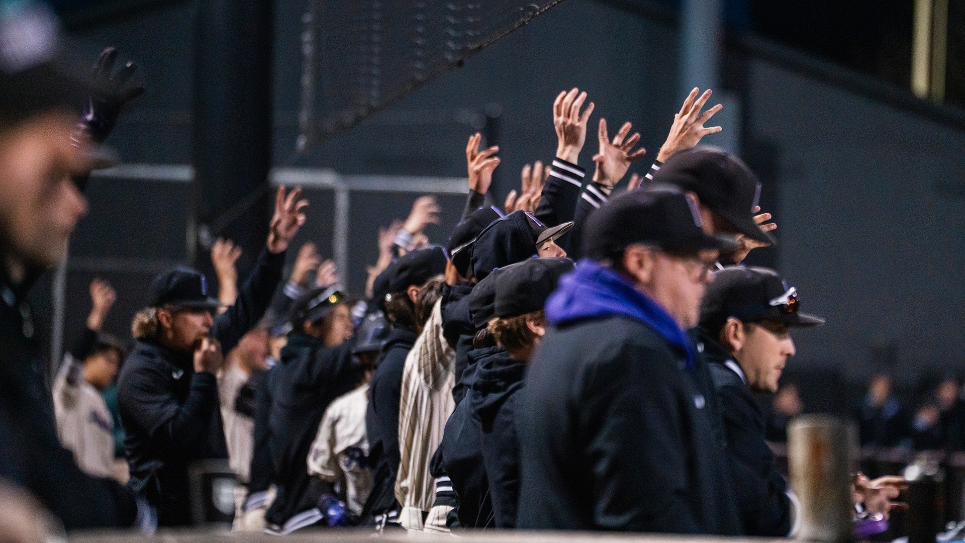 The Pilots watch dutifully in the dugout.