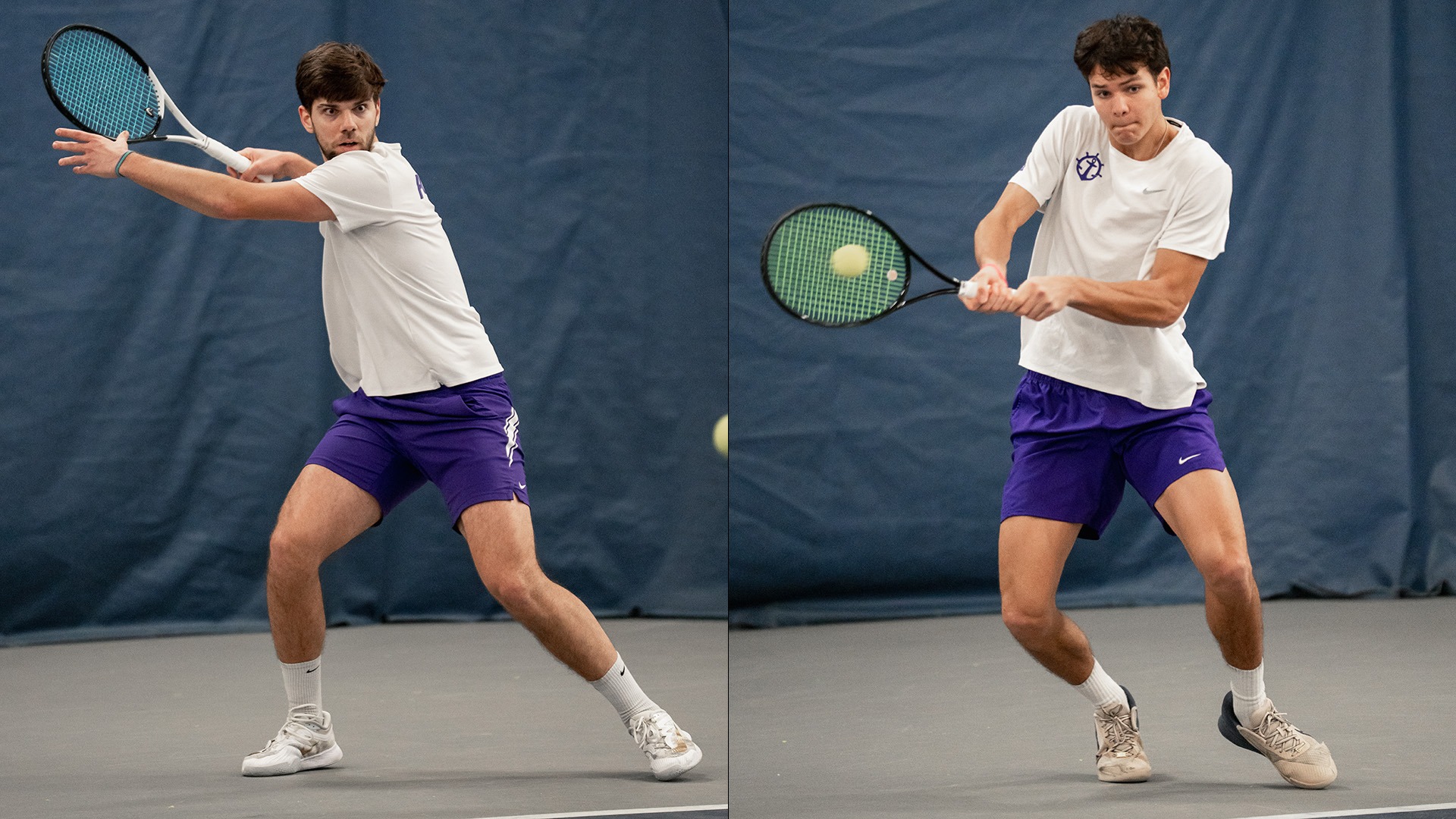 Side by side action photos of Nikola Keremedchiev and Cade Fernando.