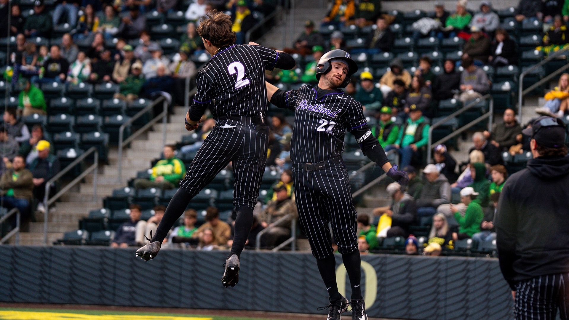 Brady Bean celebrates his big homer against the Ducks.