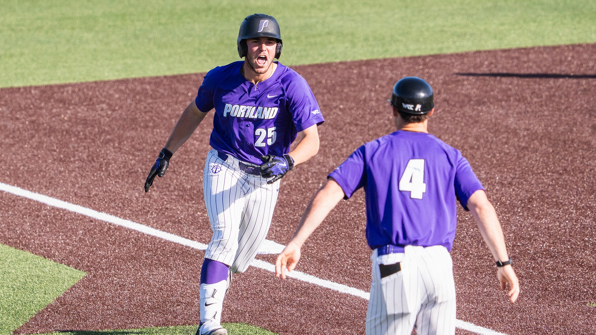 Leo Cote rounds the bases after his home run.