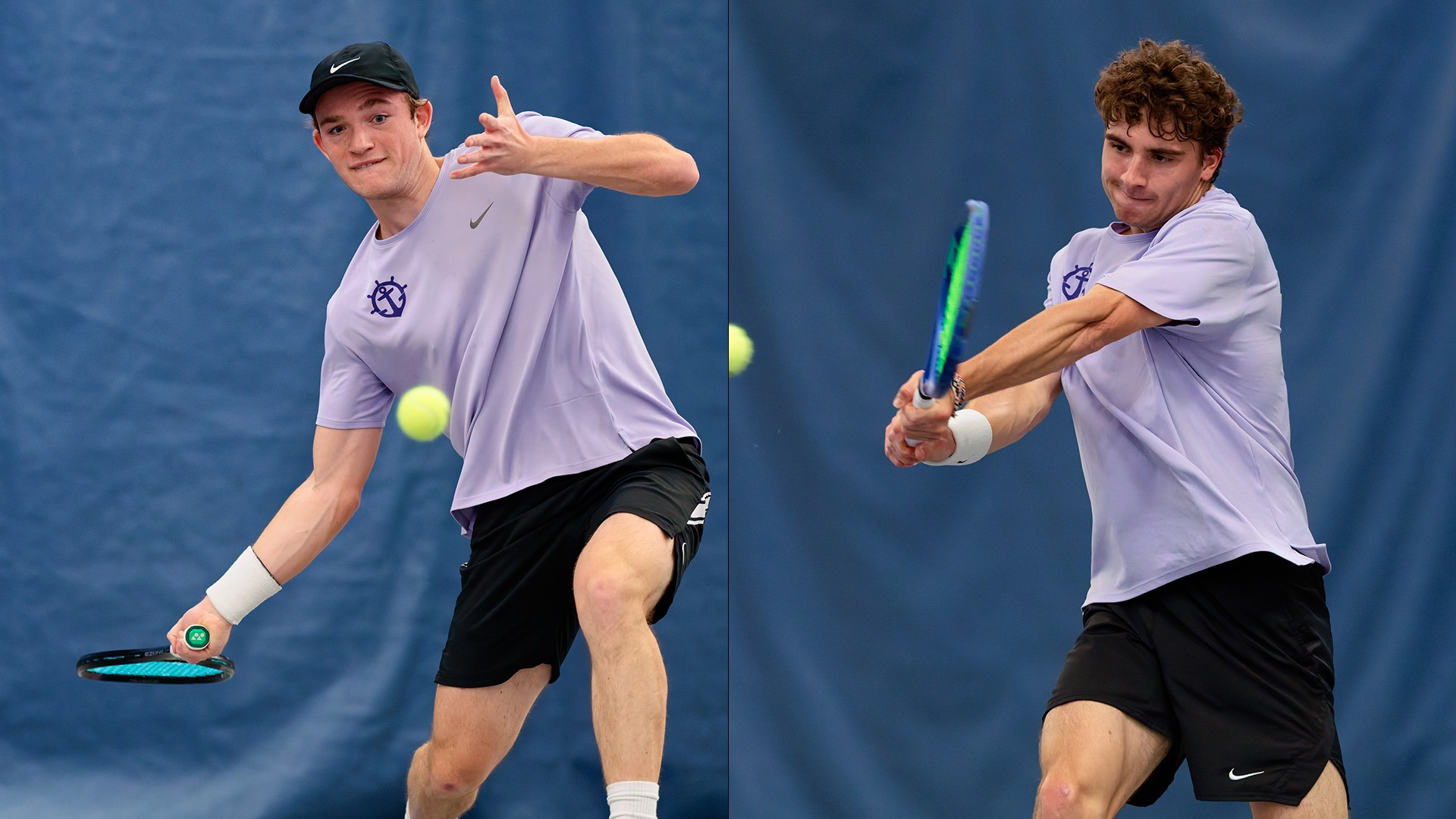 Tannor Binder and Tom Garcia side by side action shots from home match versus Gonzaga.
